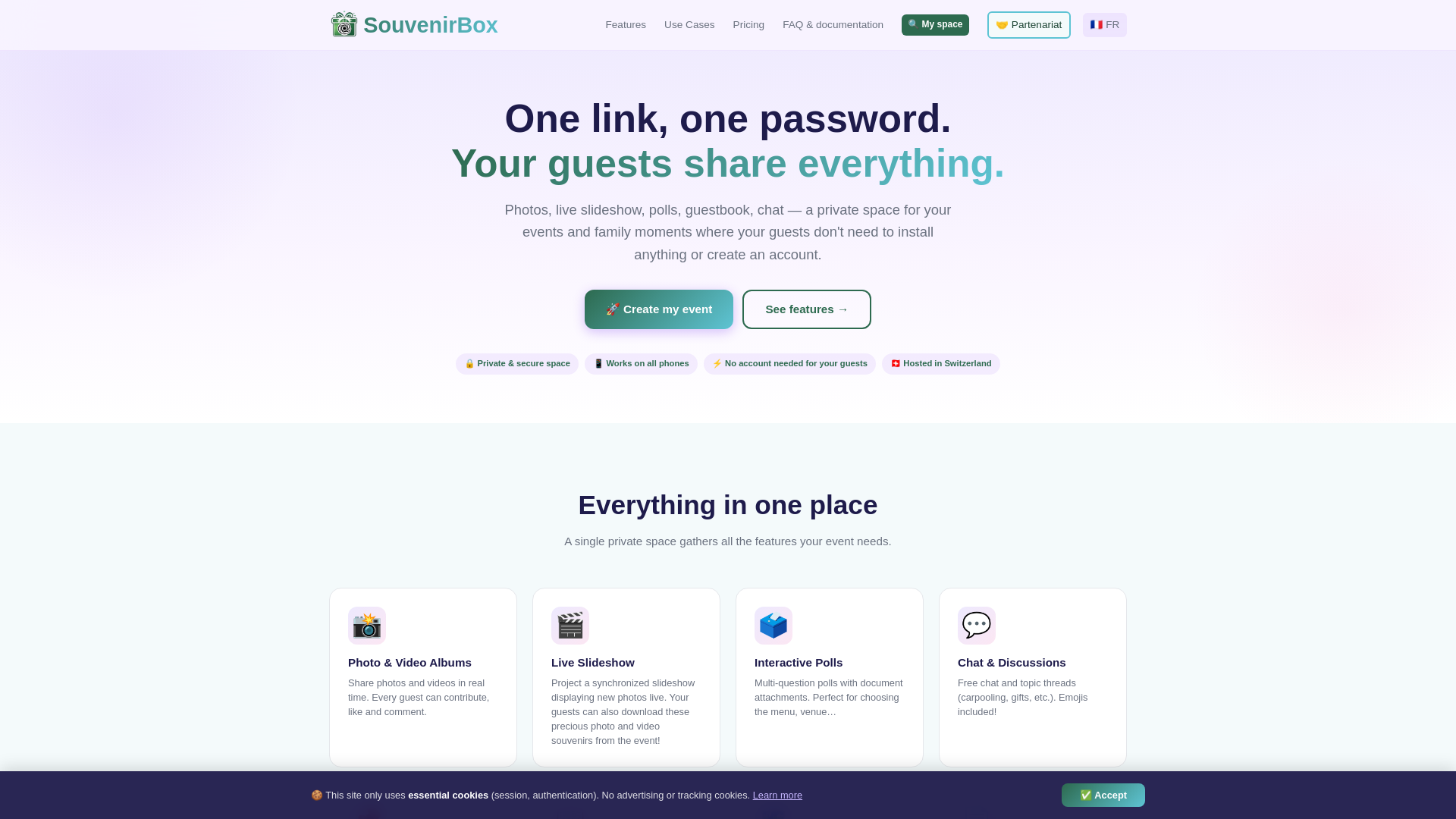 website screenshot of https://souvenirbox.ch/