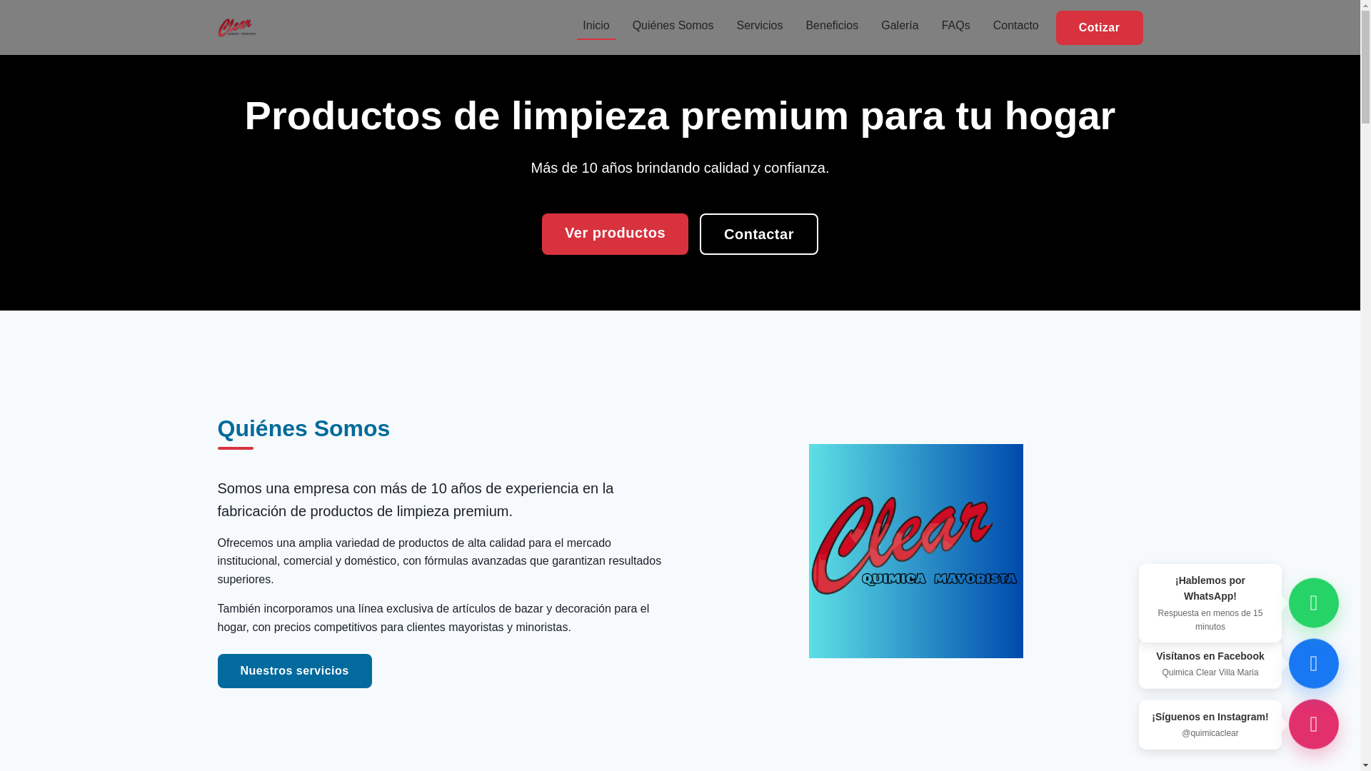 website screenshot of https://quimicaclear.com.ar/