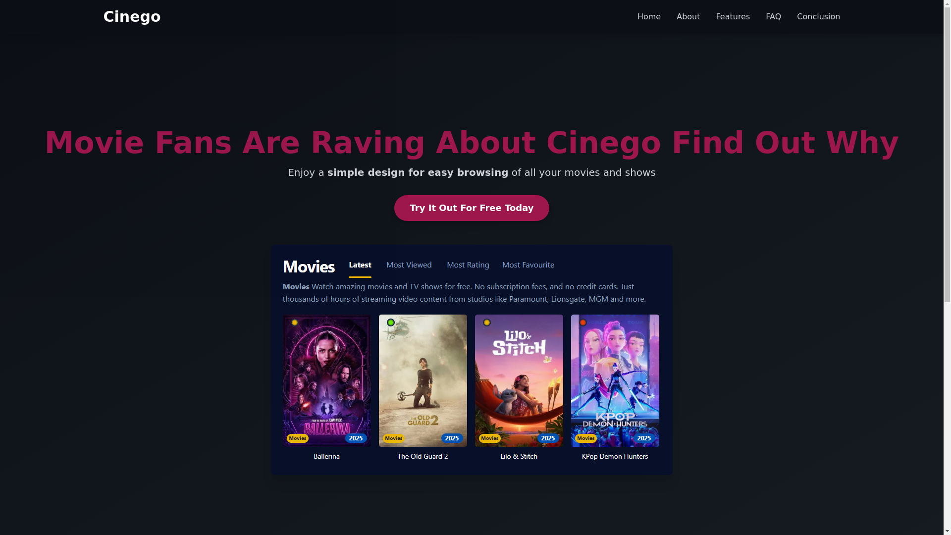 website screenshot of https://cinego-7kfy.pages.dev/