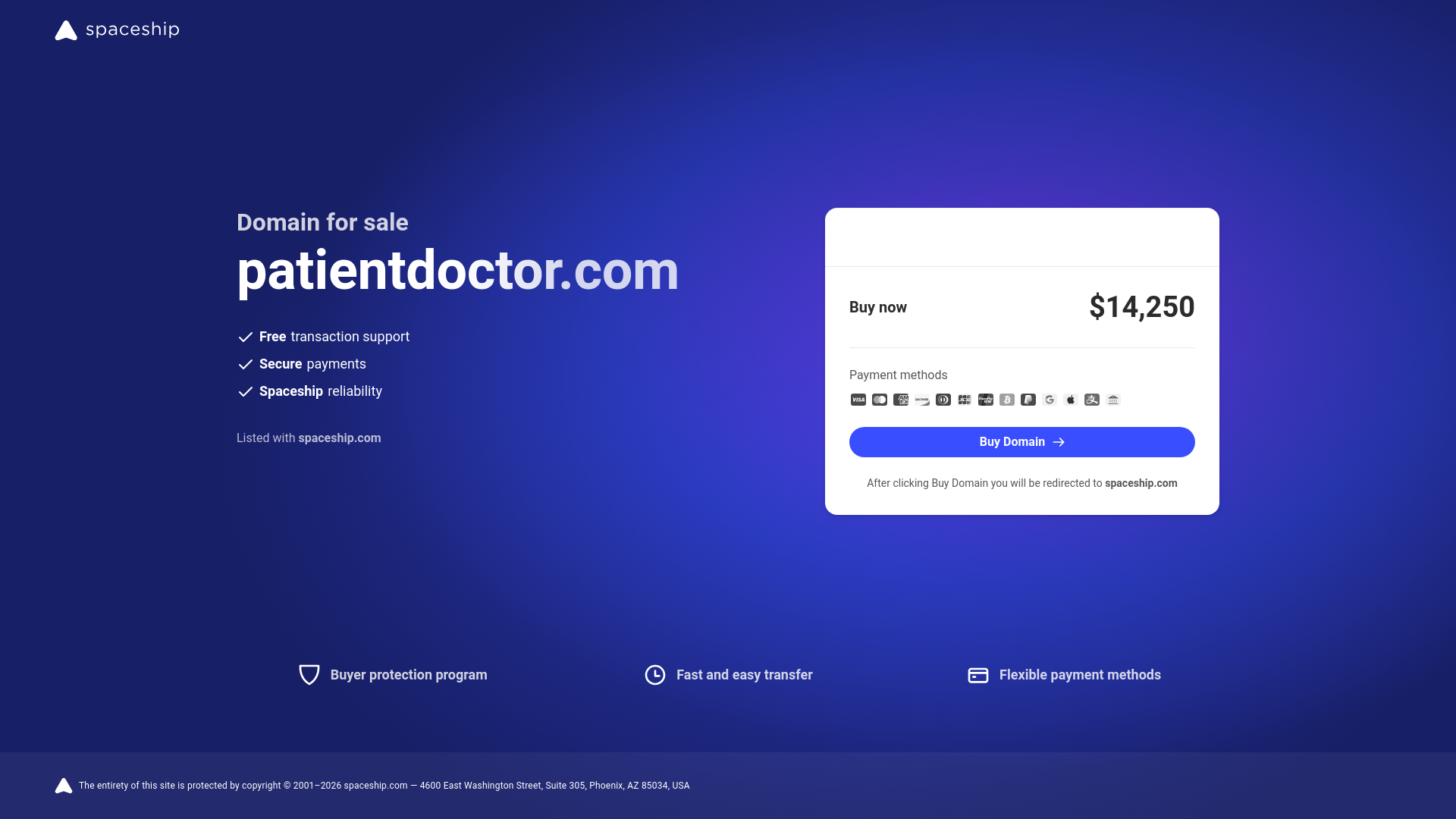 website screenshot of https://patientdoctor.com