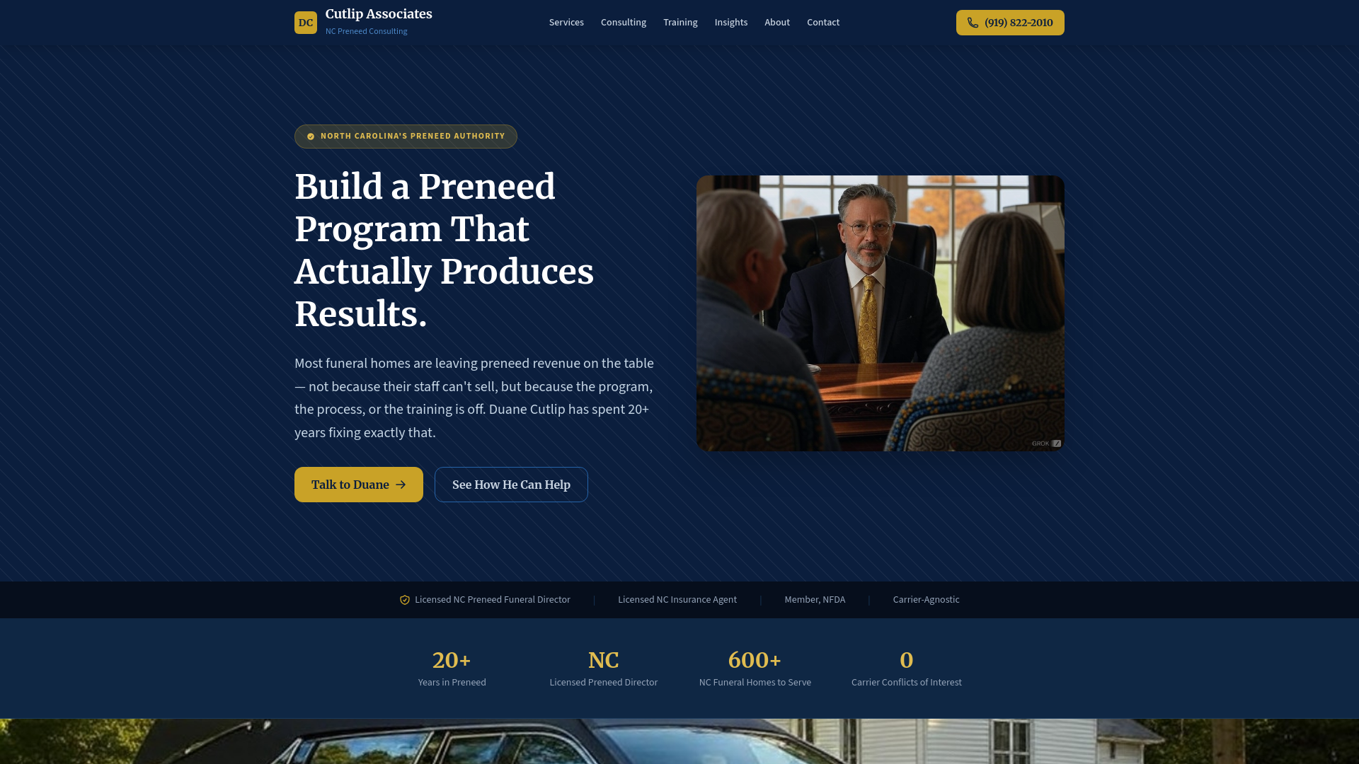 website screenshot of https://cutlipassociates.pages.dev/