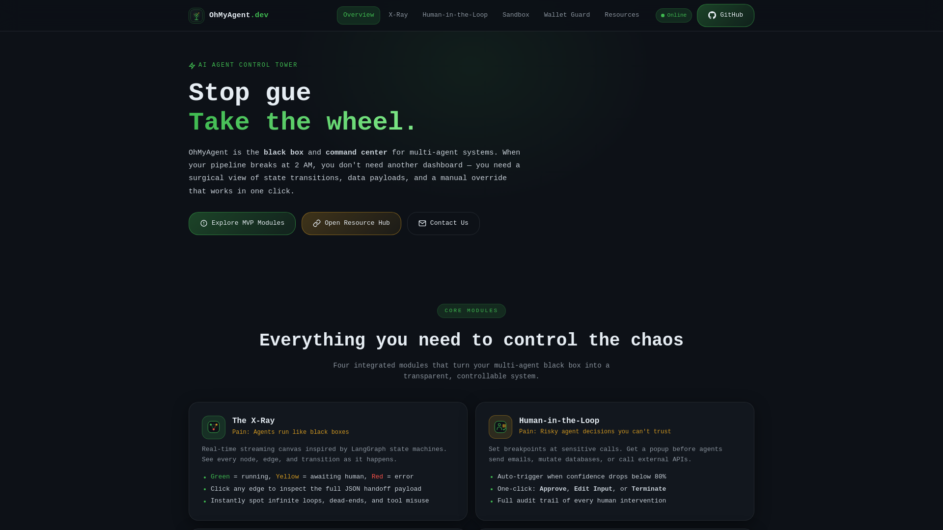 website screenshot of https://ohmyagent.dev/