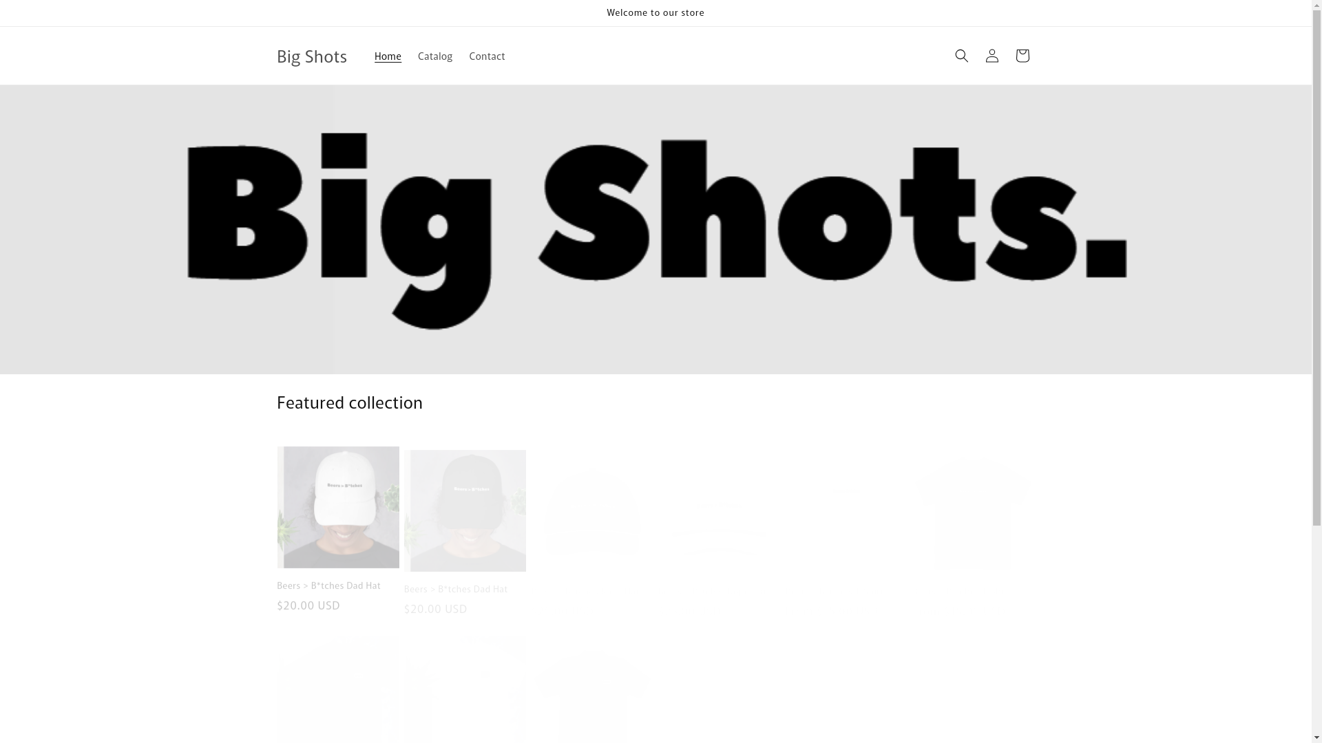 website screenshot of https://bigshotsmerch.store/