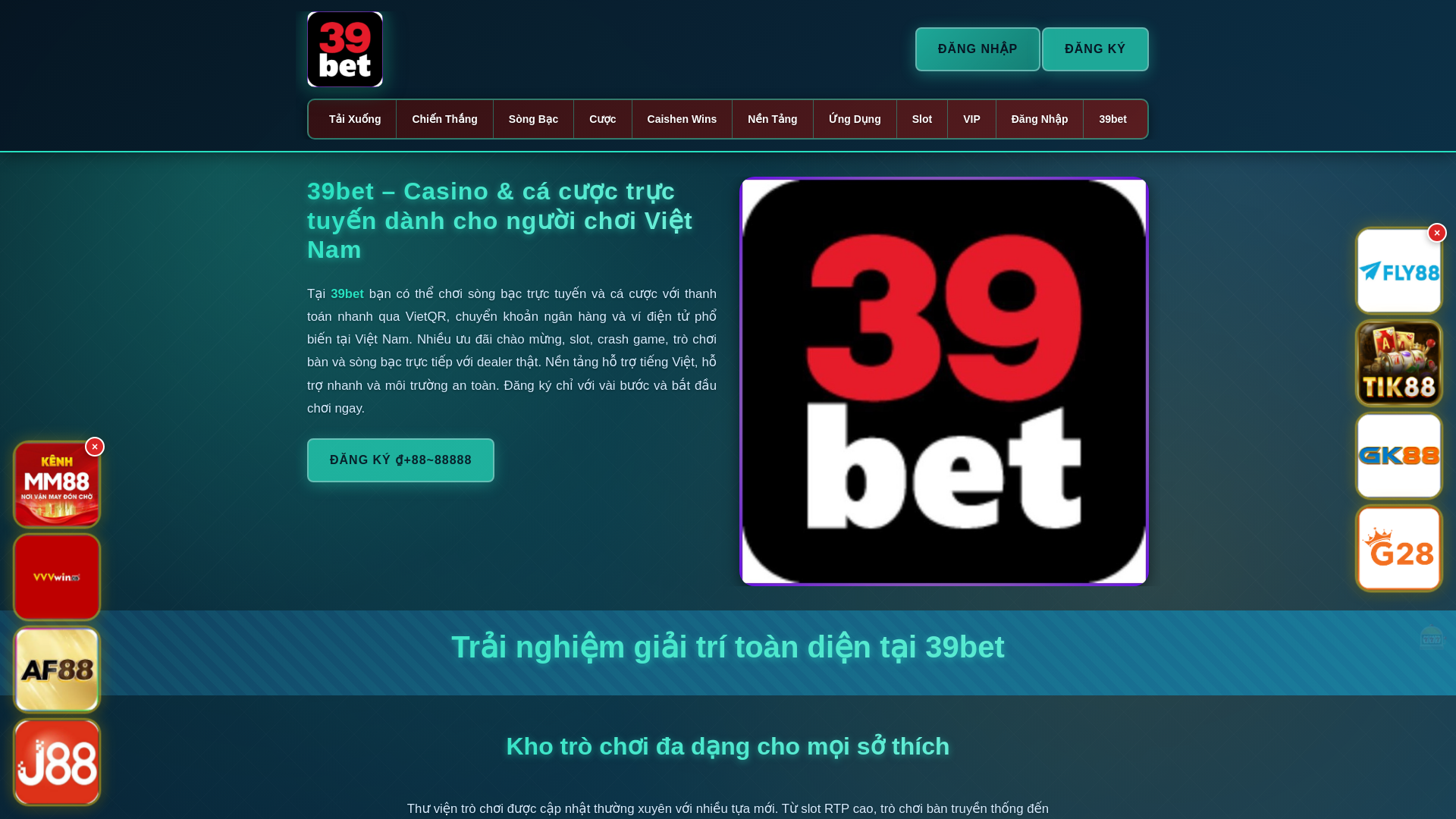 website screenshot of https://39betmot.com/