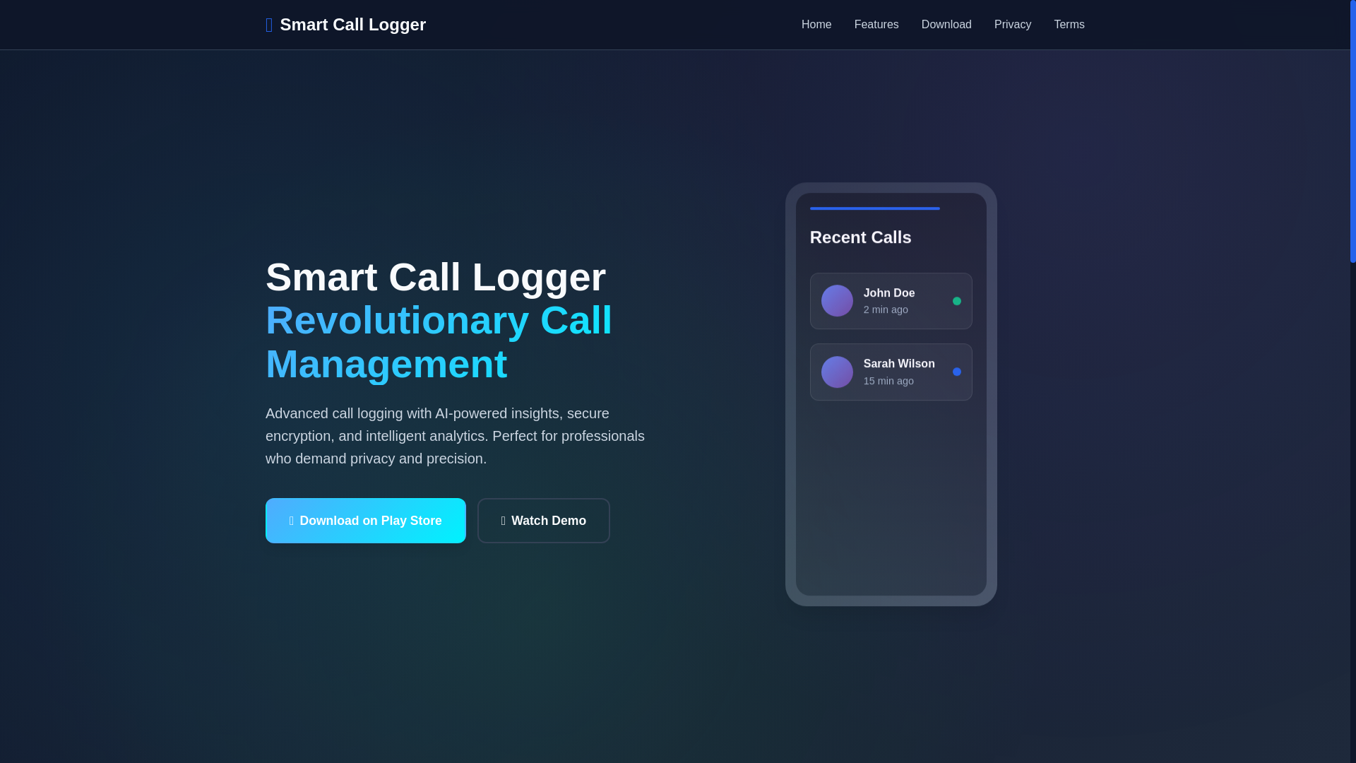 website screenshot of https://smartcalllogger.pages.dev/