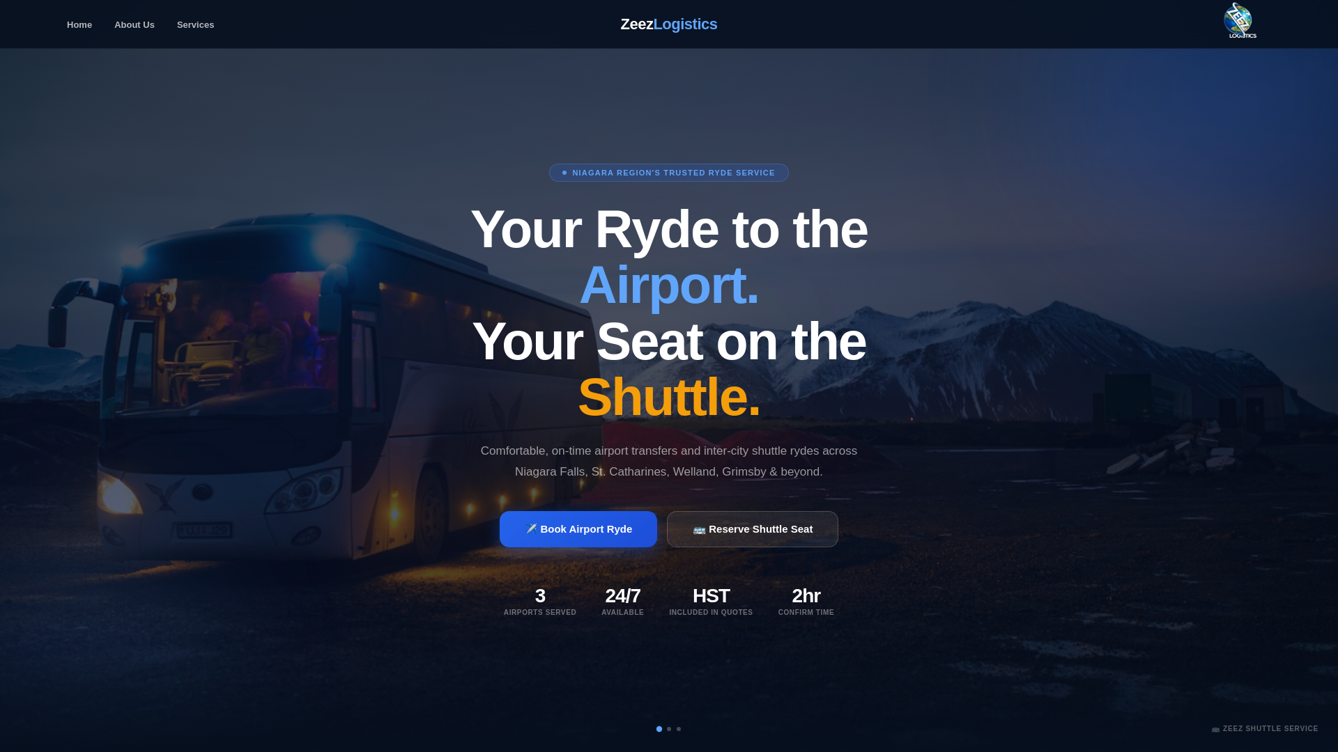 website screenshot of https://zeez-logistics.pages.dev/