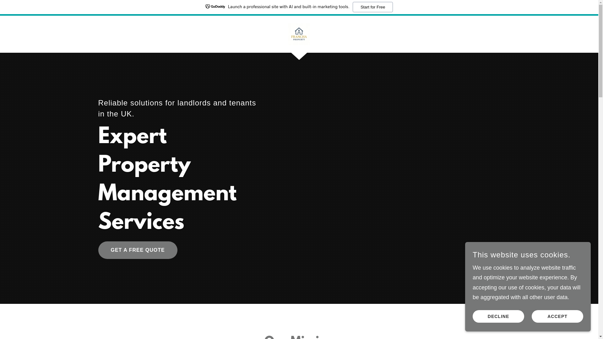 website screenshot of https://franchaproperty.co.uk/