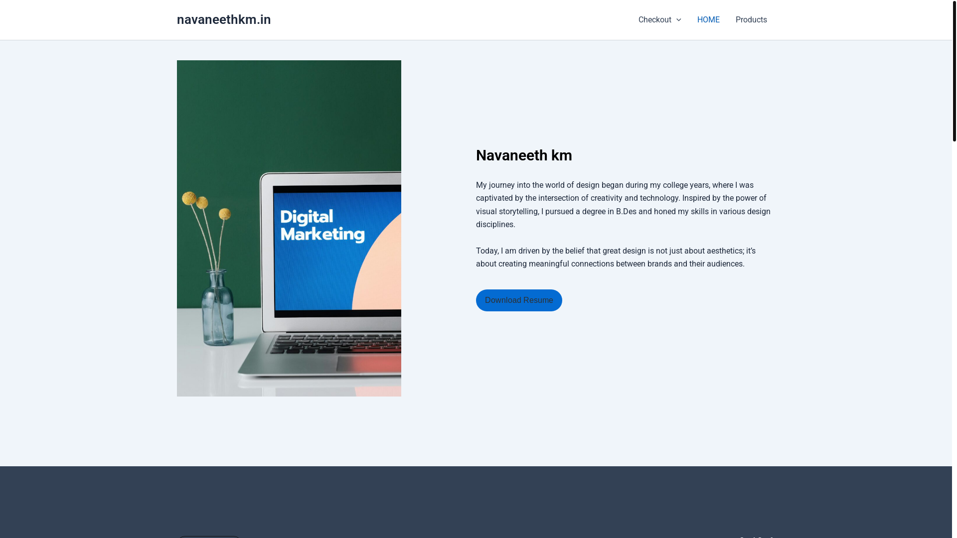website screenshot of https://navaneethkm.in/