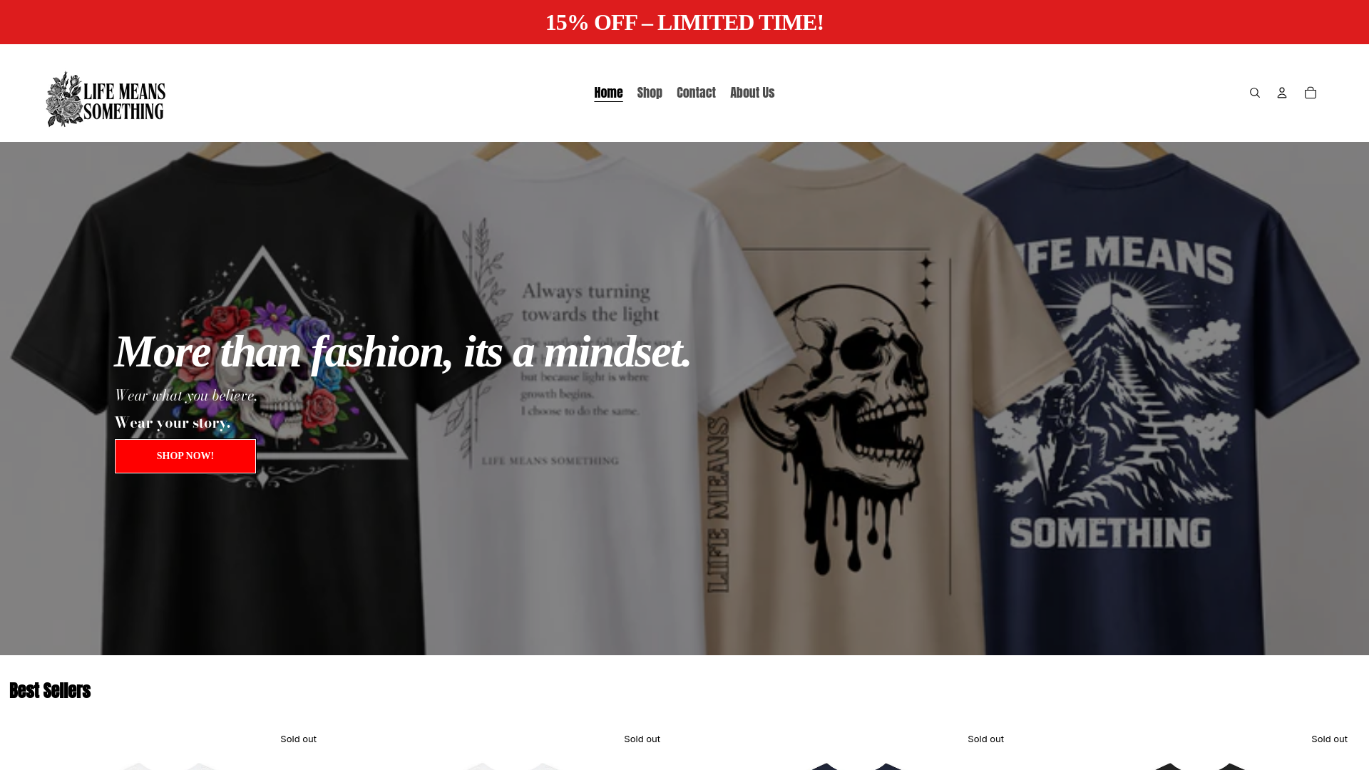 website screenshot of https://lifemeanssomething.net/