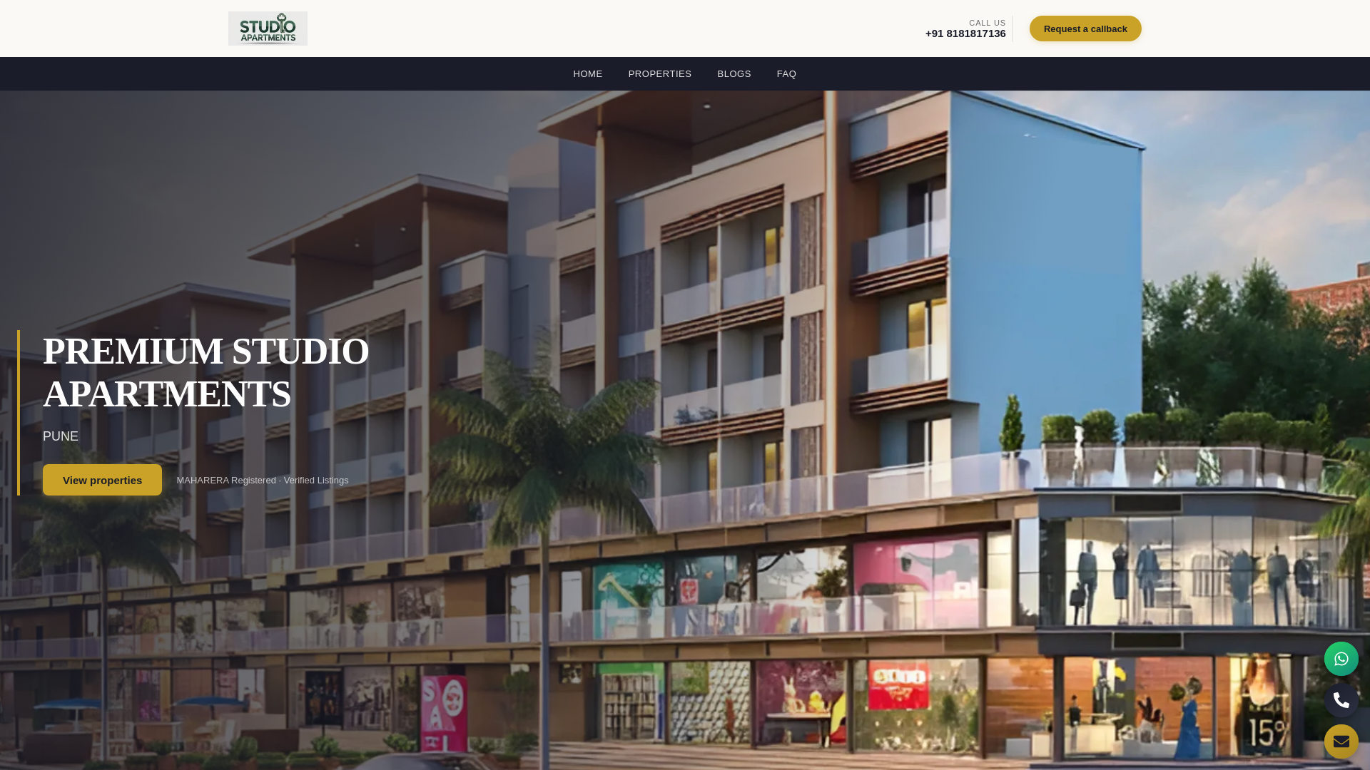 website screenshot of https://buystudioapartments.com/