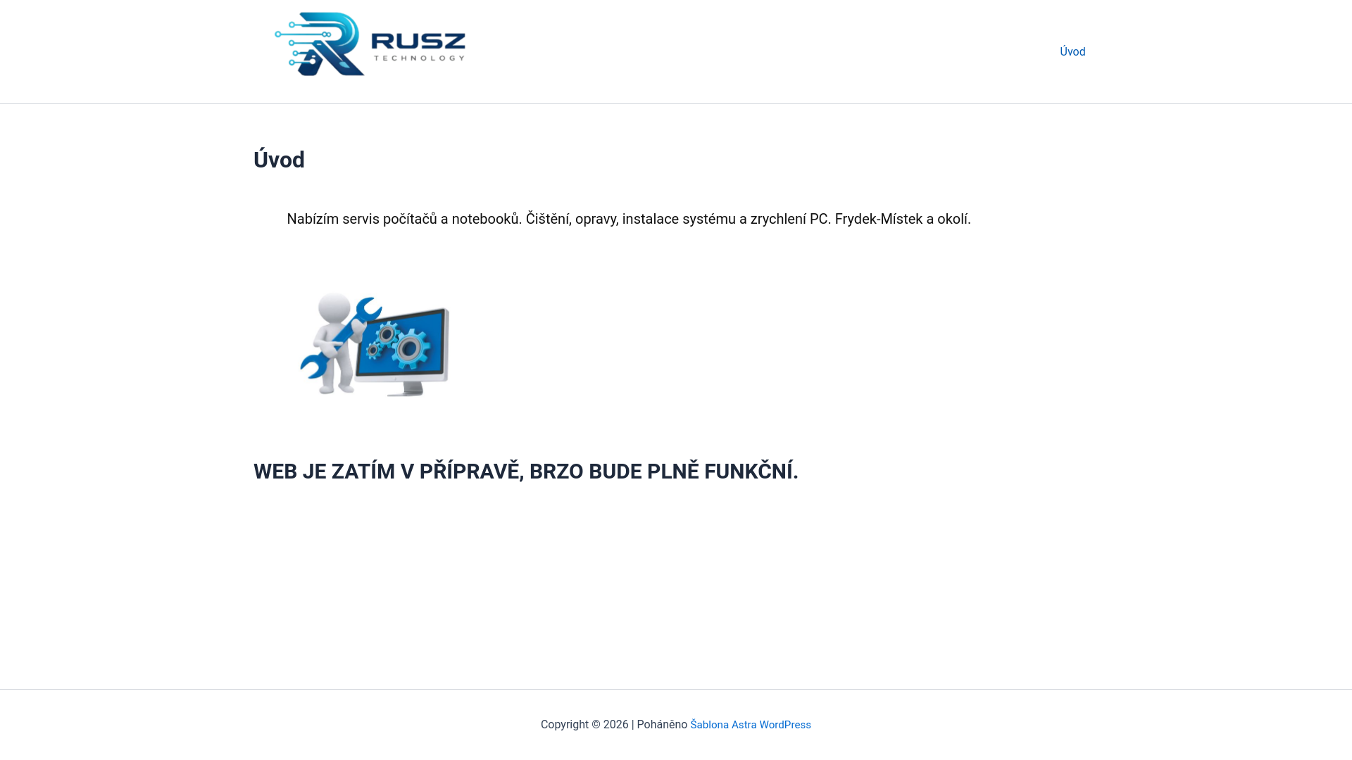 website screenshot of https://rusztech.cz/