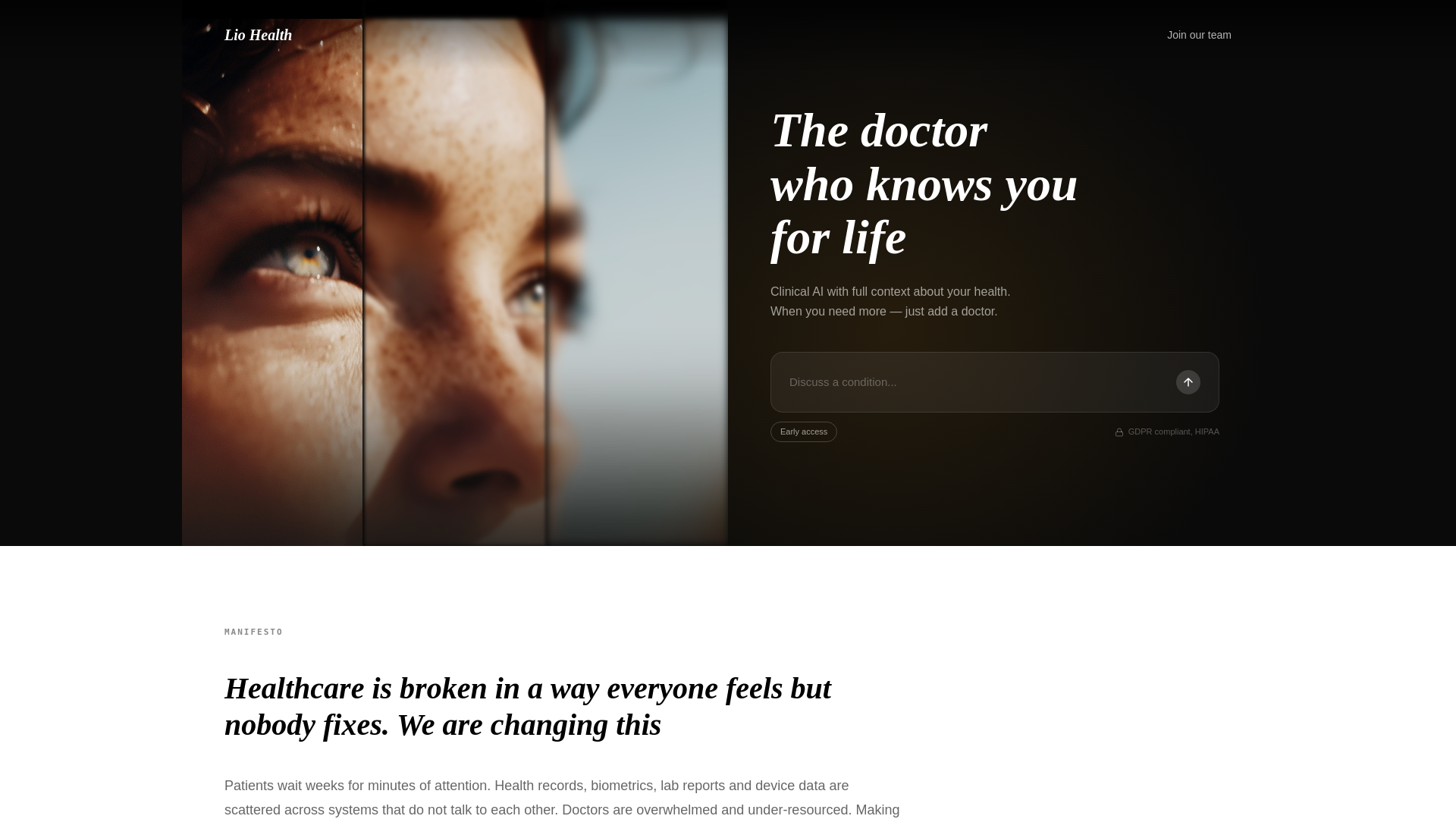 website screenshot of https://lio-health-site.pages.dev/