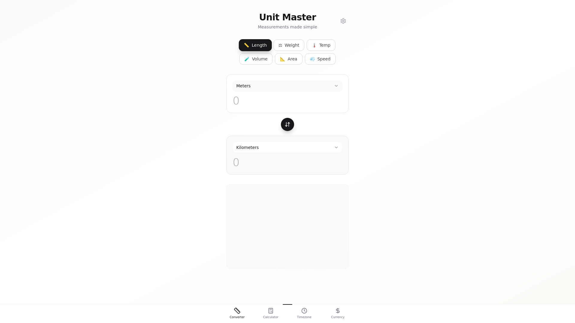 website screenshot of https://unitmaster.app