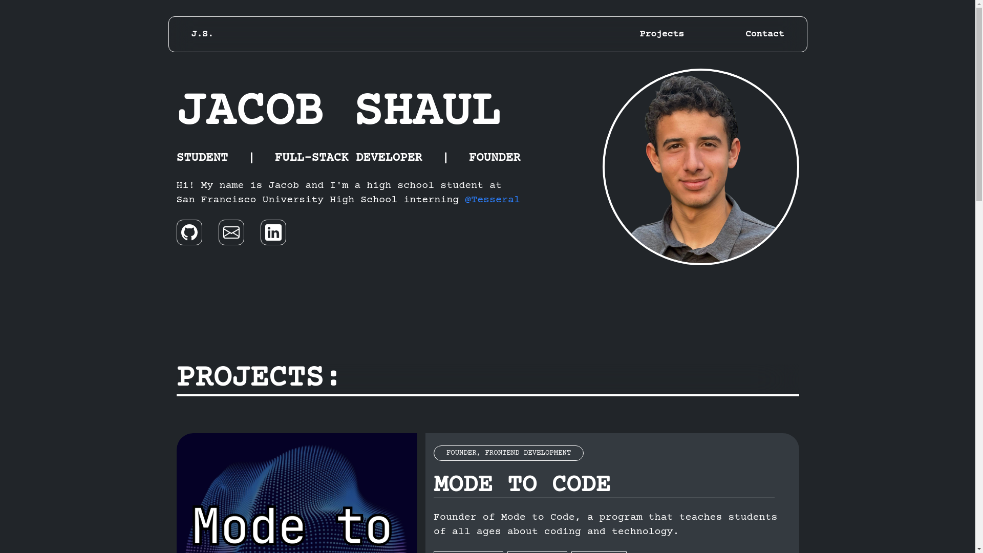 website screenshot of https://jacobshaul.com/