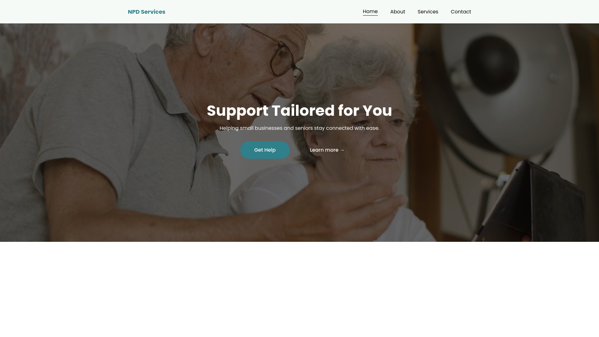 website screenshot of https://npdservices.net