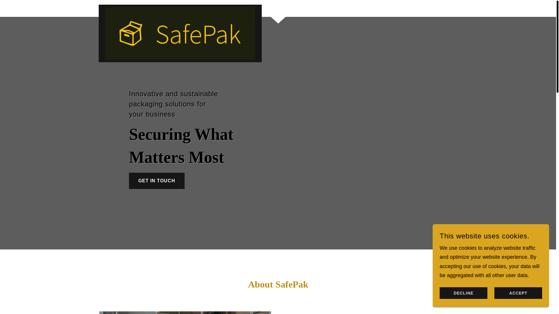 website screenshot of https://safepakservices.com/