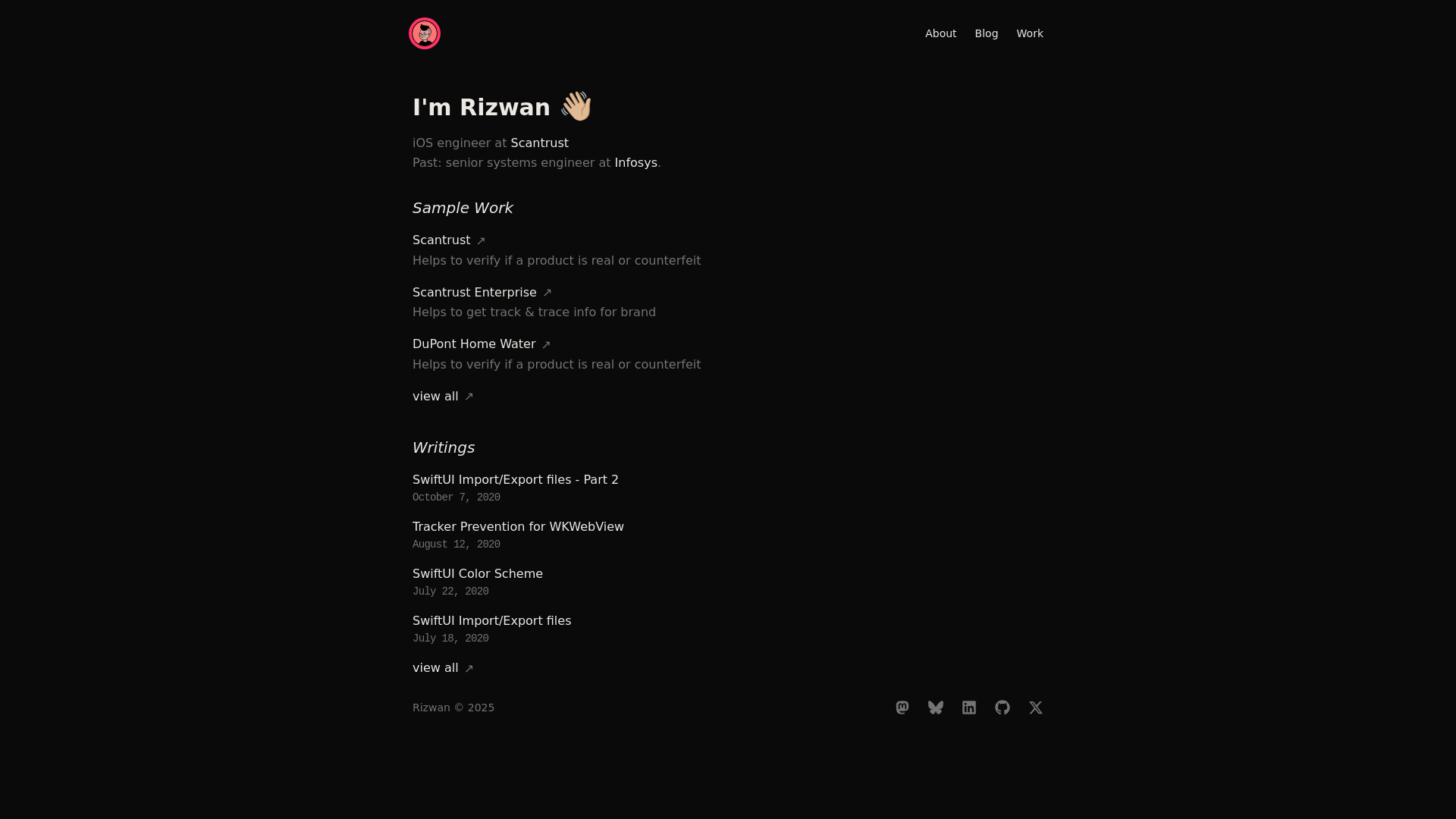 website screenshot of https://rizwan.pages.dev/