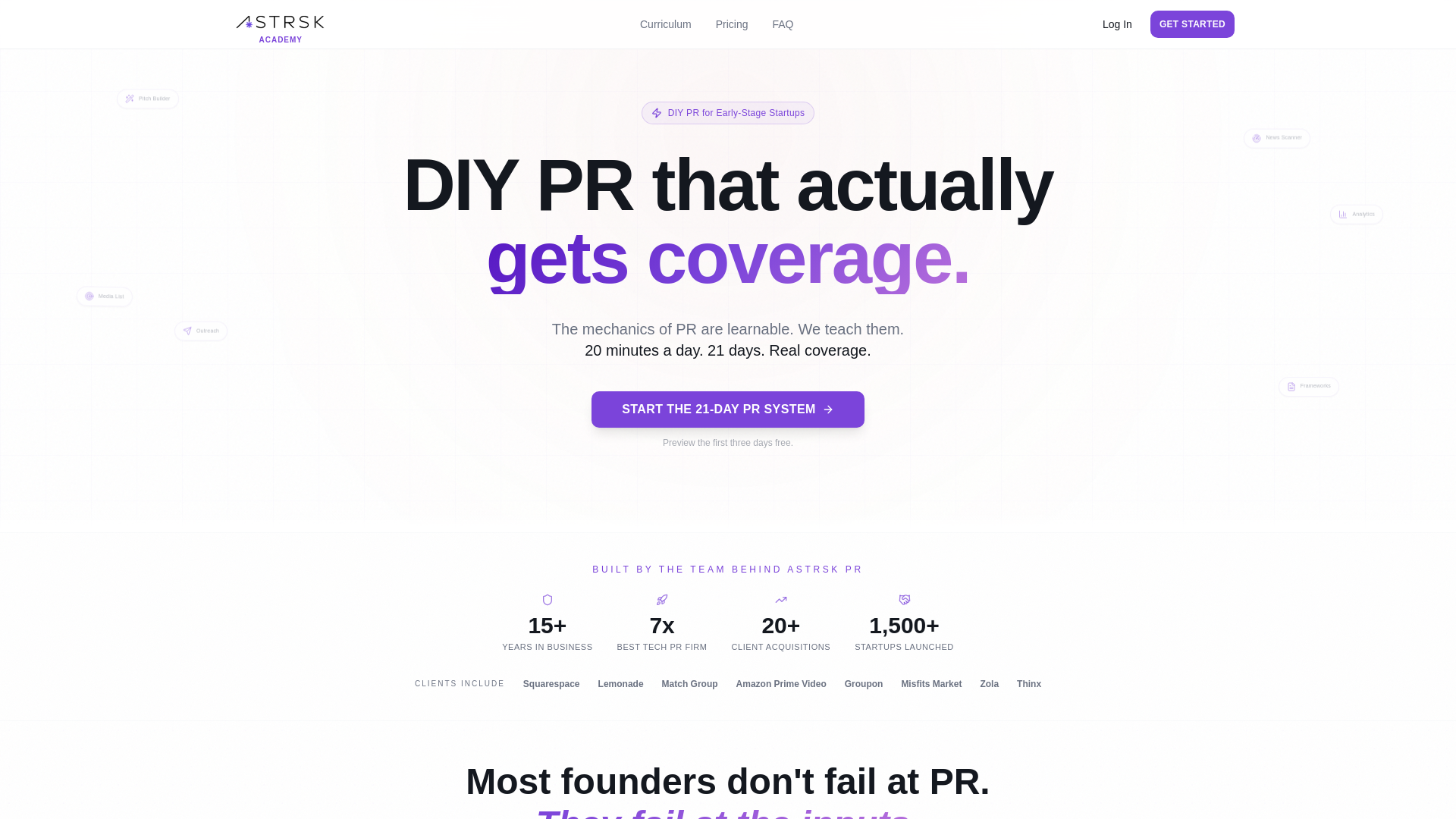 website screenshot of https://astrskacademy.com