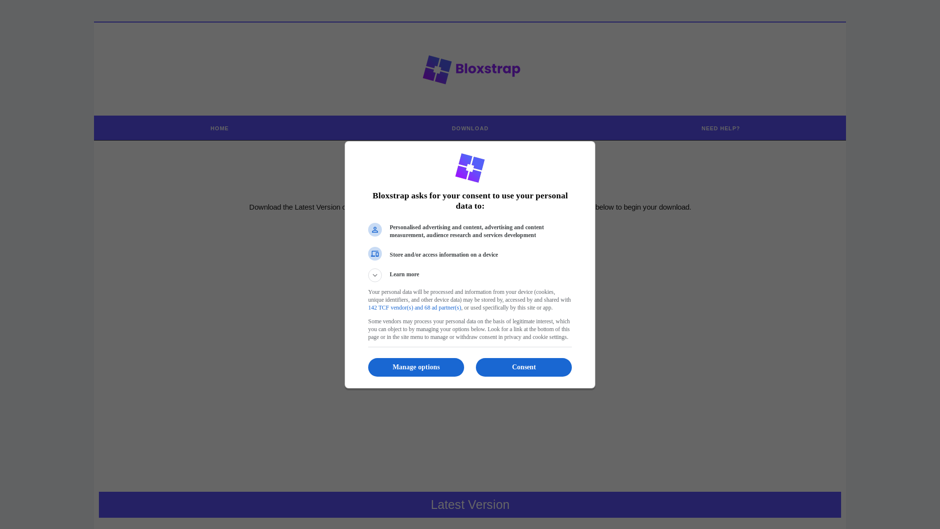 website screenshot of https://bloxstrap.org/dl
