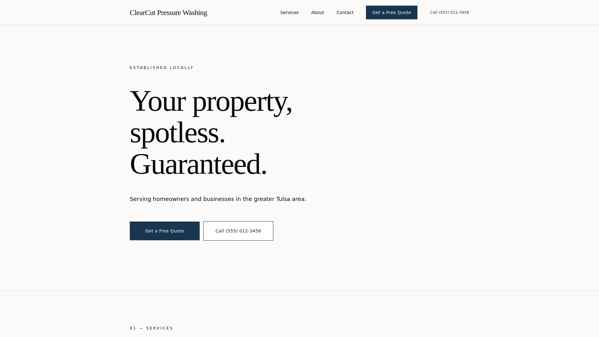 website screenshot of https://clearcut-demoo.pages.dev/