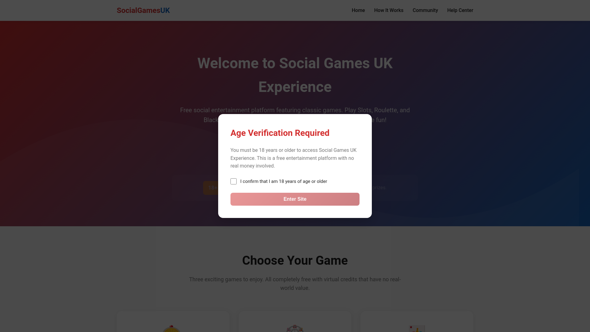website screenshot of https://socialgamesukexperience.com