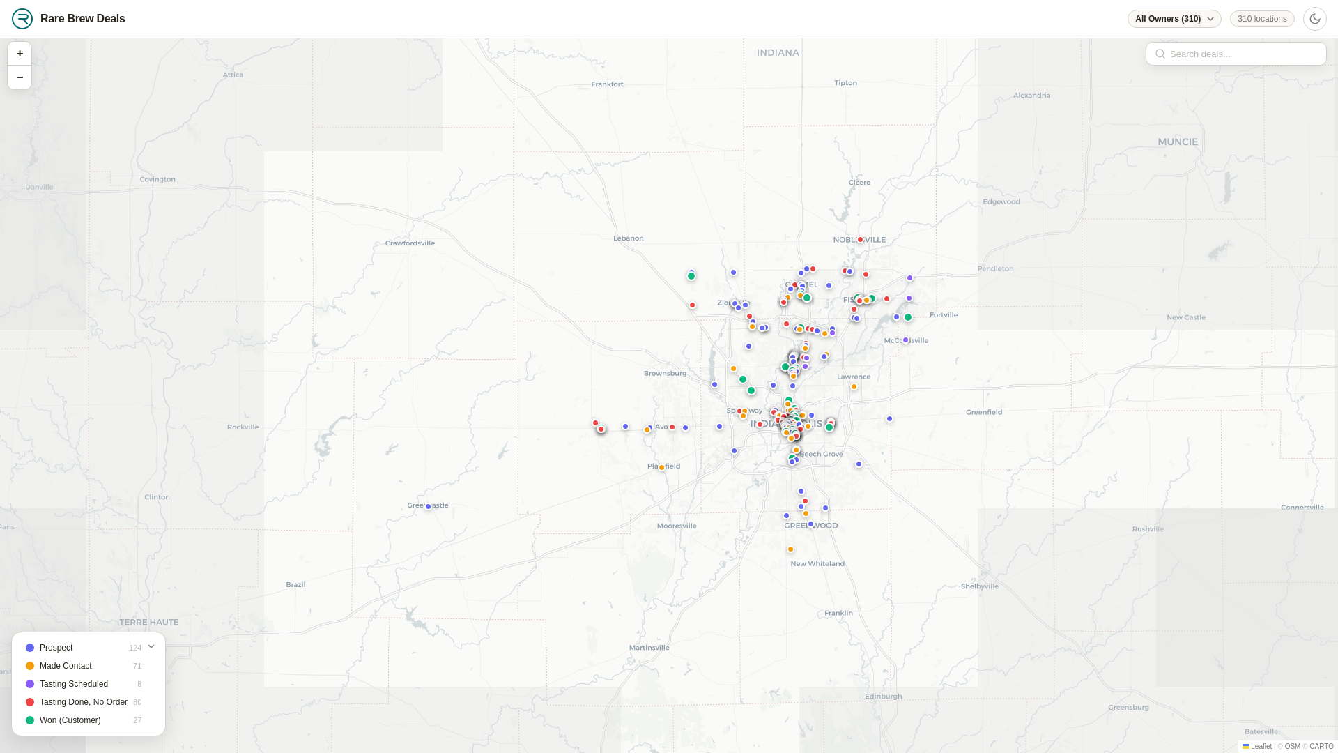 website screenshot of https://rare-brew-wholesale-map-1kzya.sevalla.page