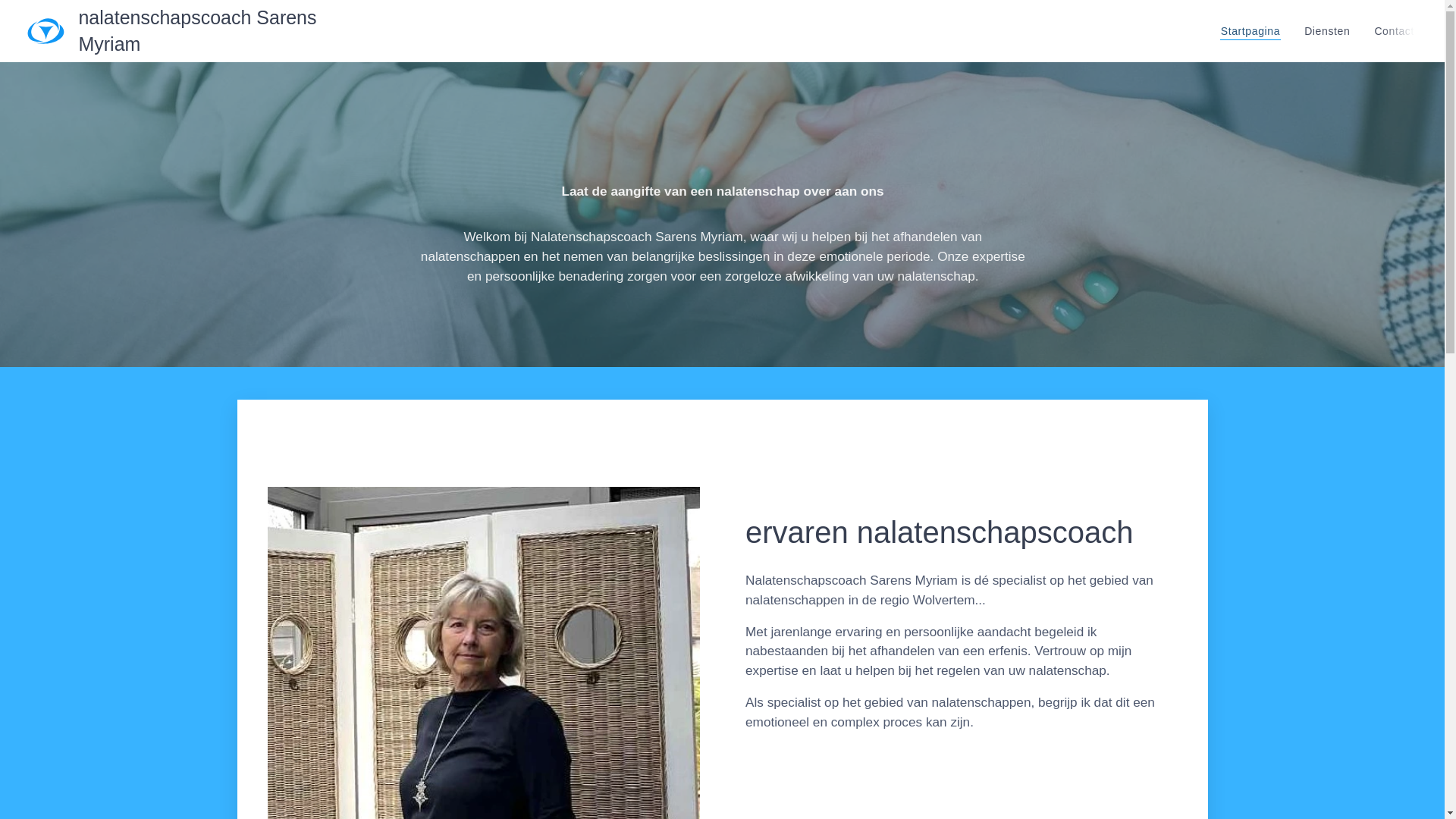 website screenshot of https://nalatenschapscoach-sarens-myriam.be/