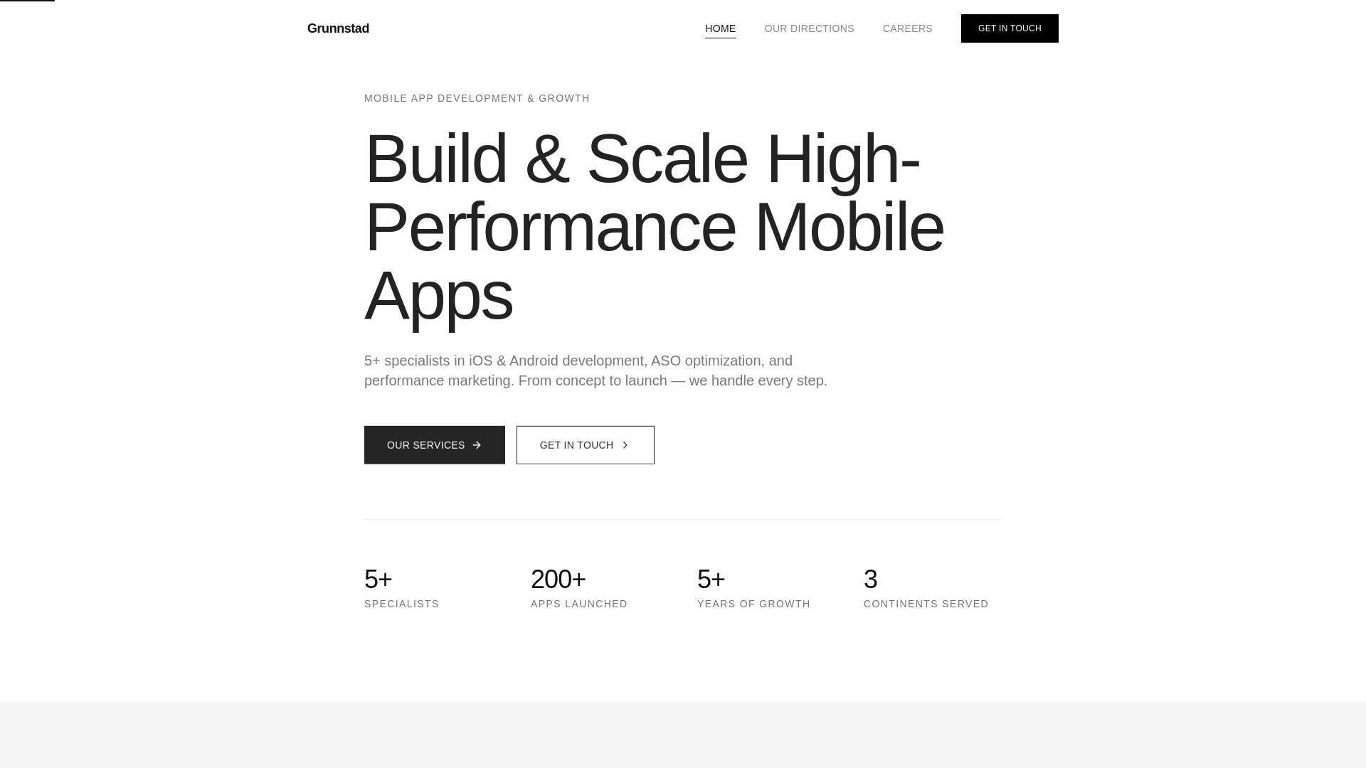 website screenshot of https://grunnstad.org/