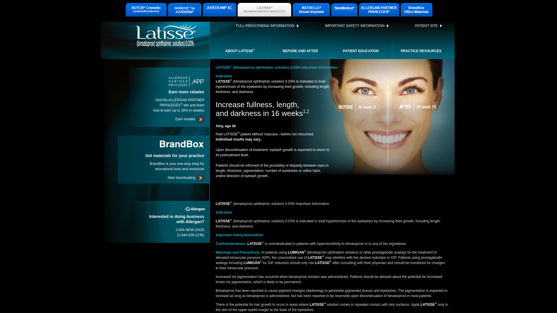 website screenshot of https://latisse-hcp-static-site.pages.dev/
