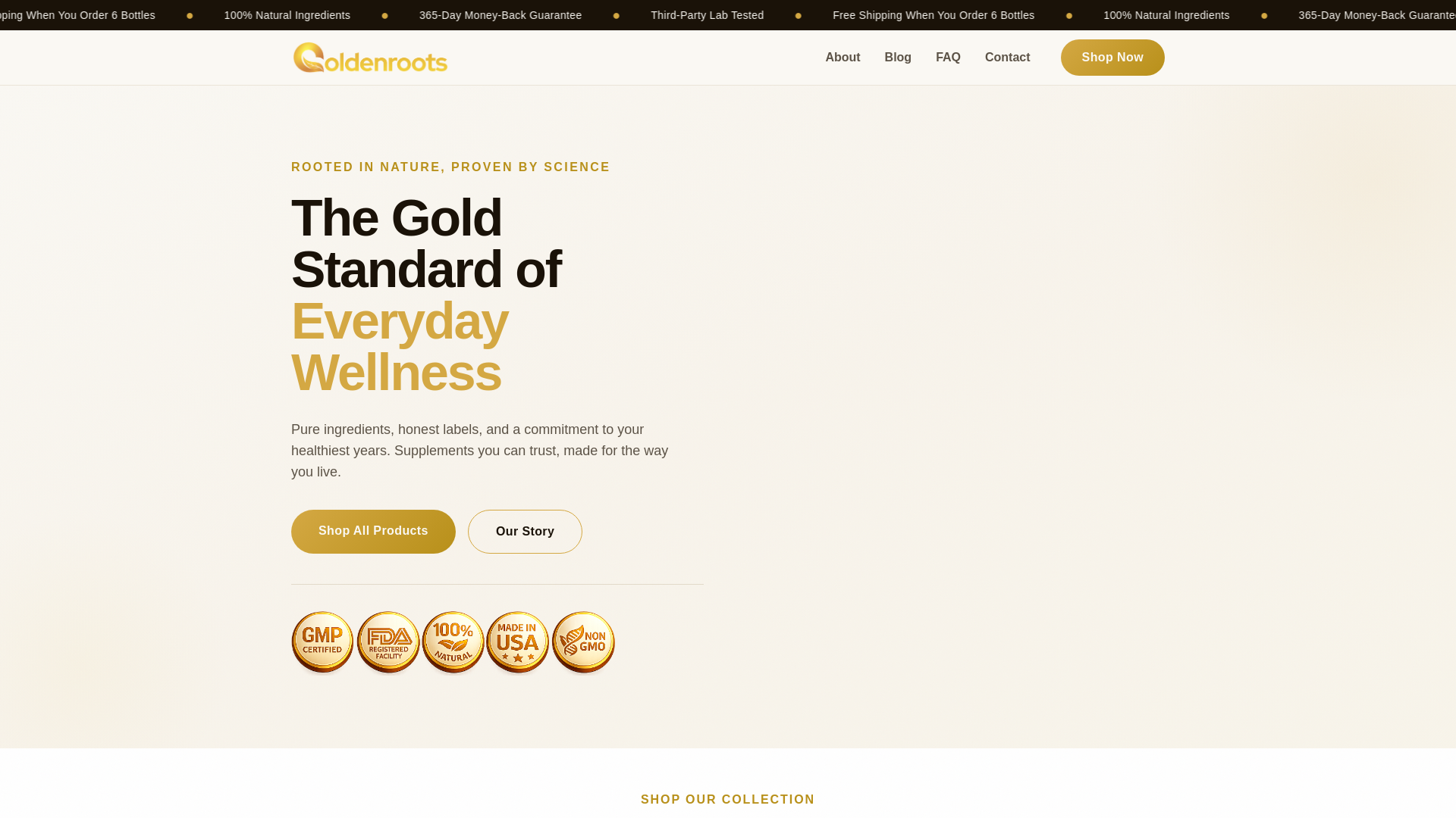 website screenshot of https://goldenroots-website.pages.dev/