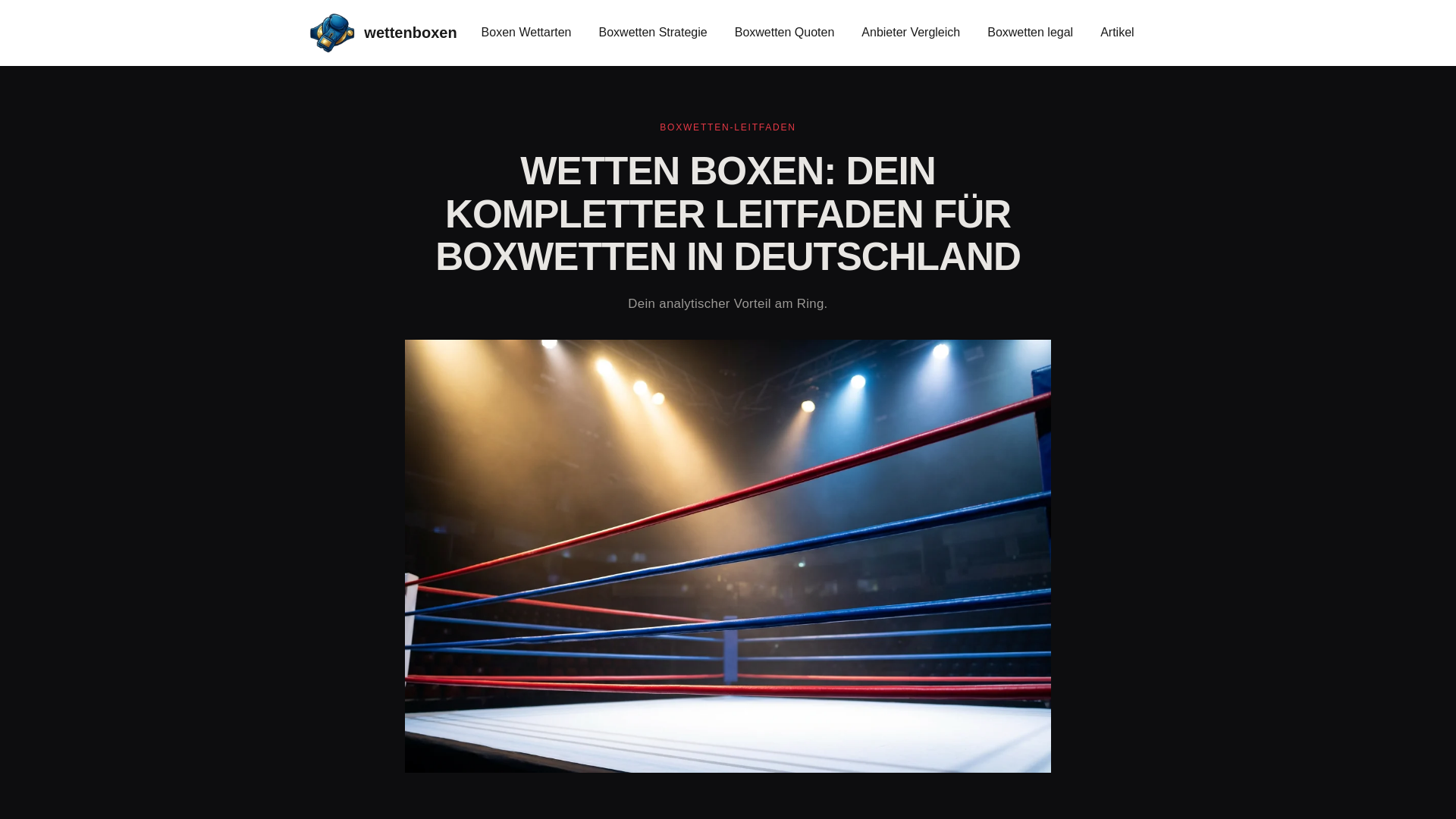 website screenshot of https://wettenboxende.com