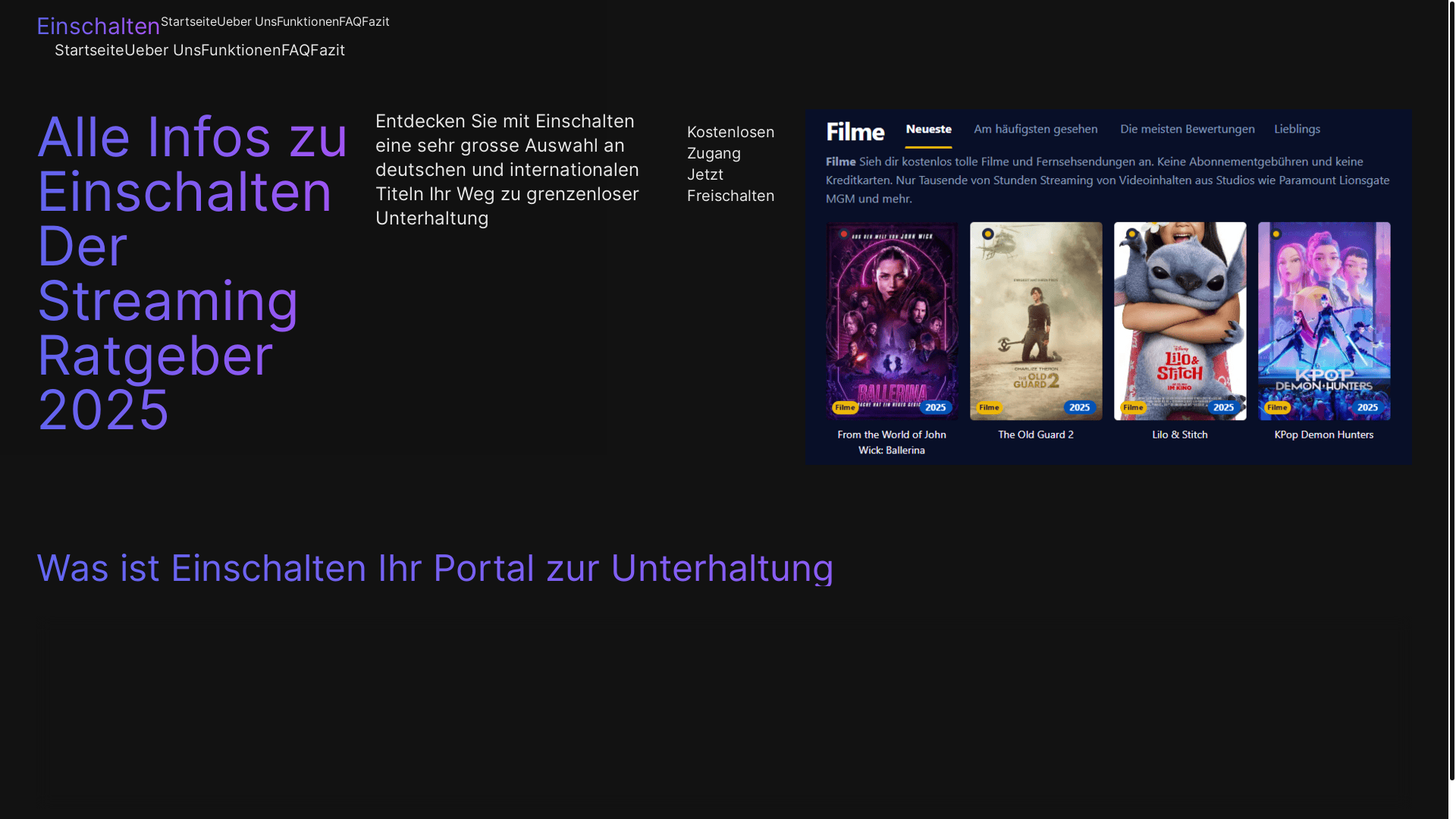 website screenshot of https://einschalten-f74a.pages.dev/