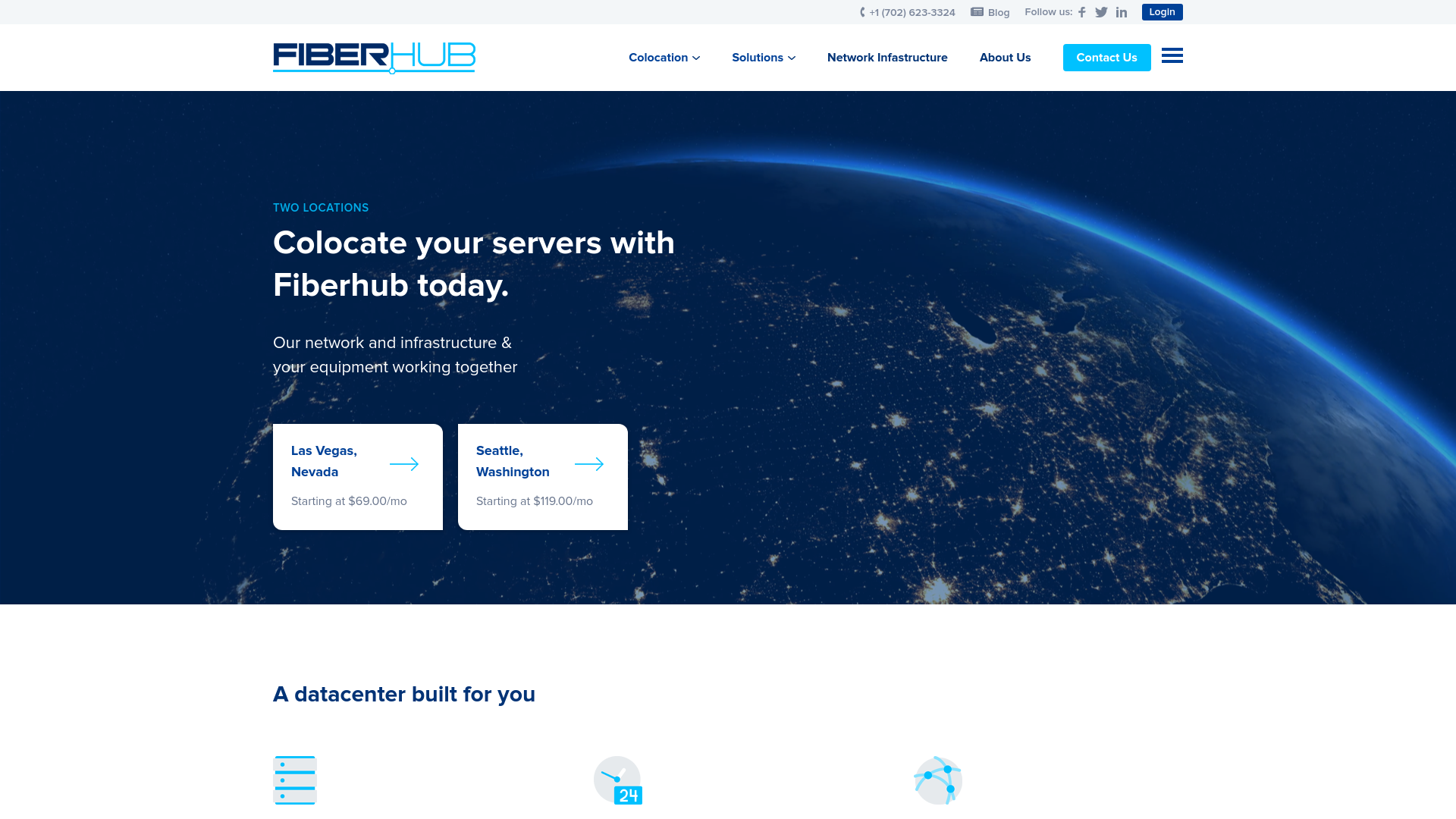 website screenshot of https://www.fiberhub.com/