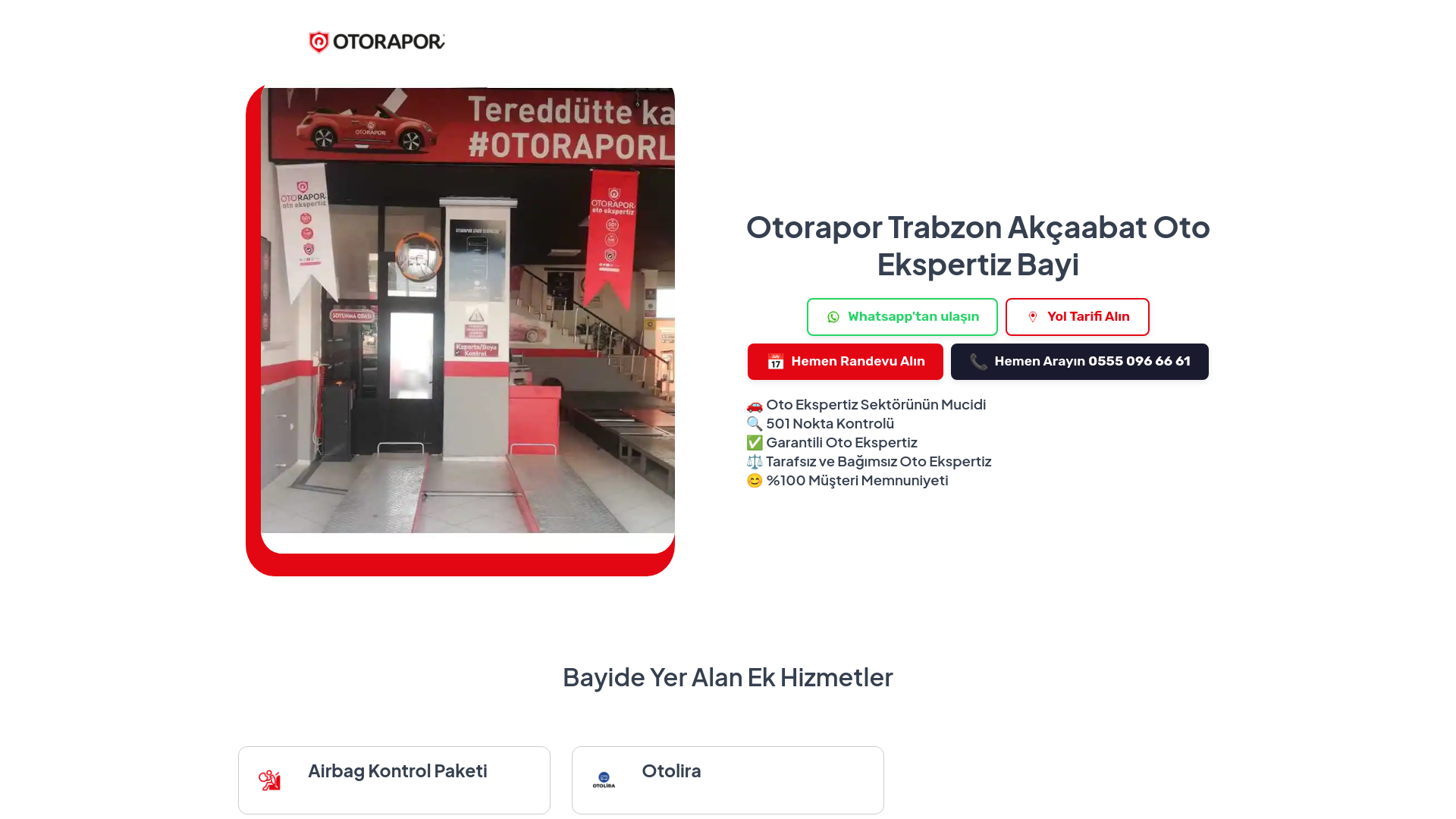 website screenshot of https://otoraportrabzonakcaabat.com/