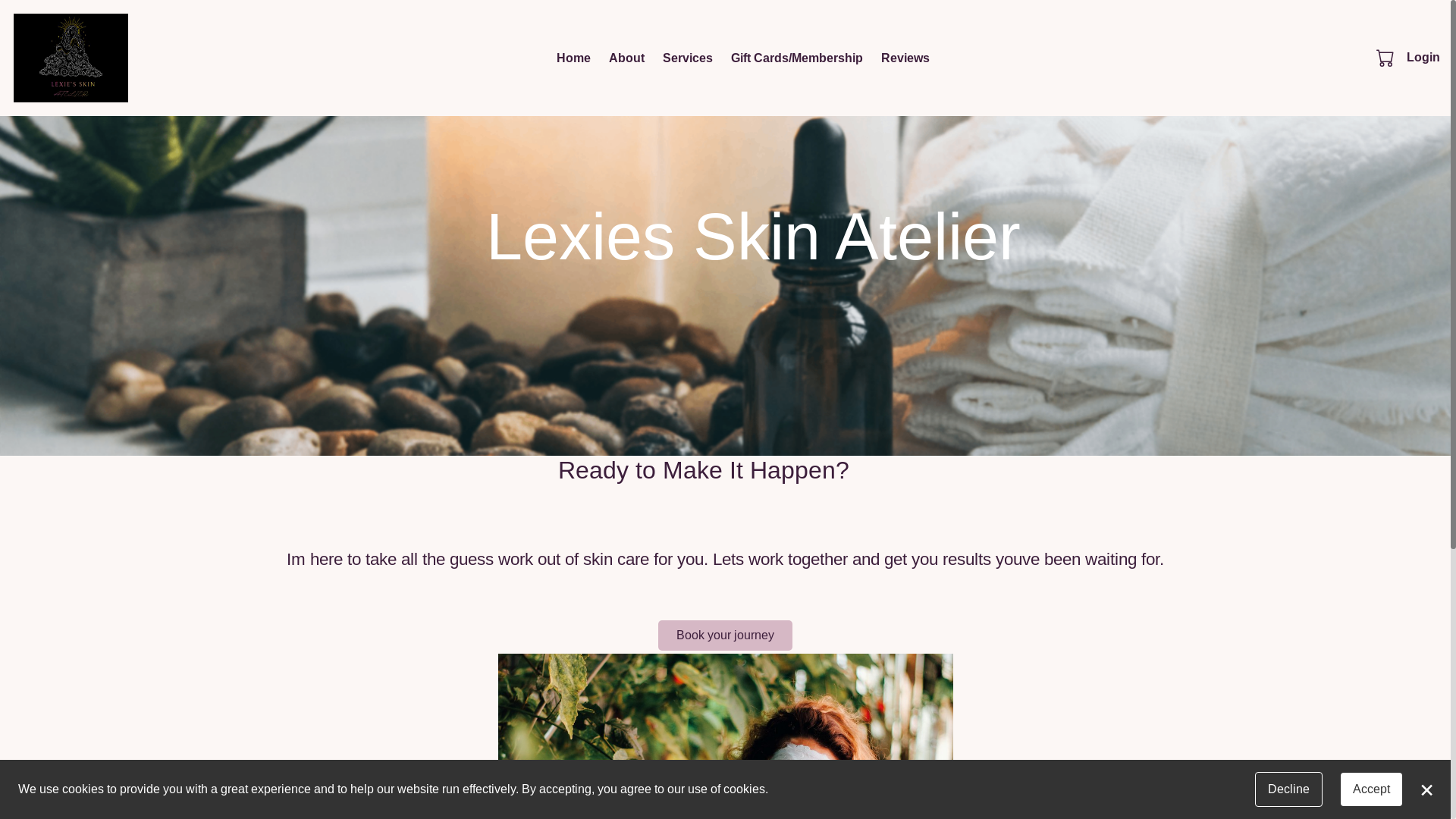 website screenshot of https://lexiesskinatelier.com/