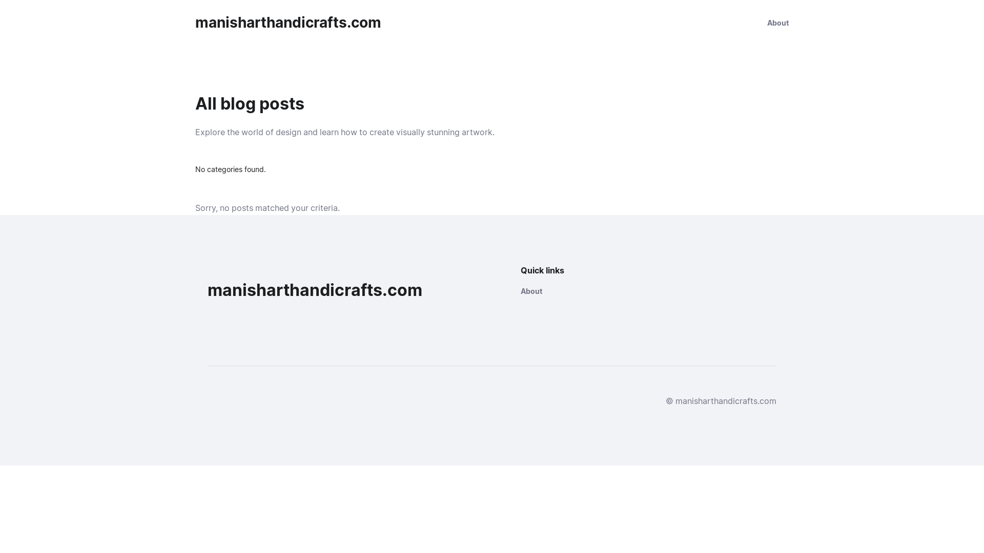 website screenshot of https://manisharthandicrafts.com/