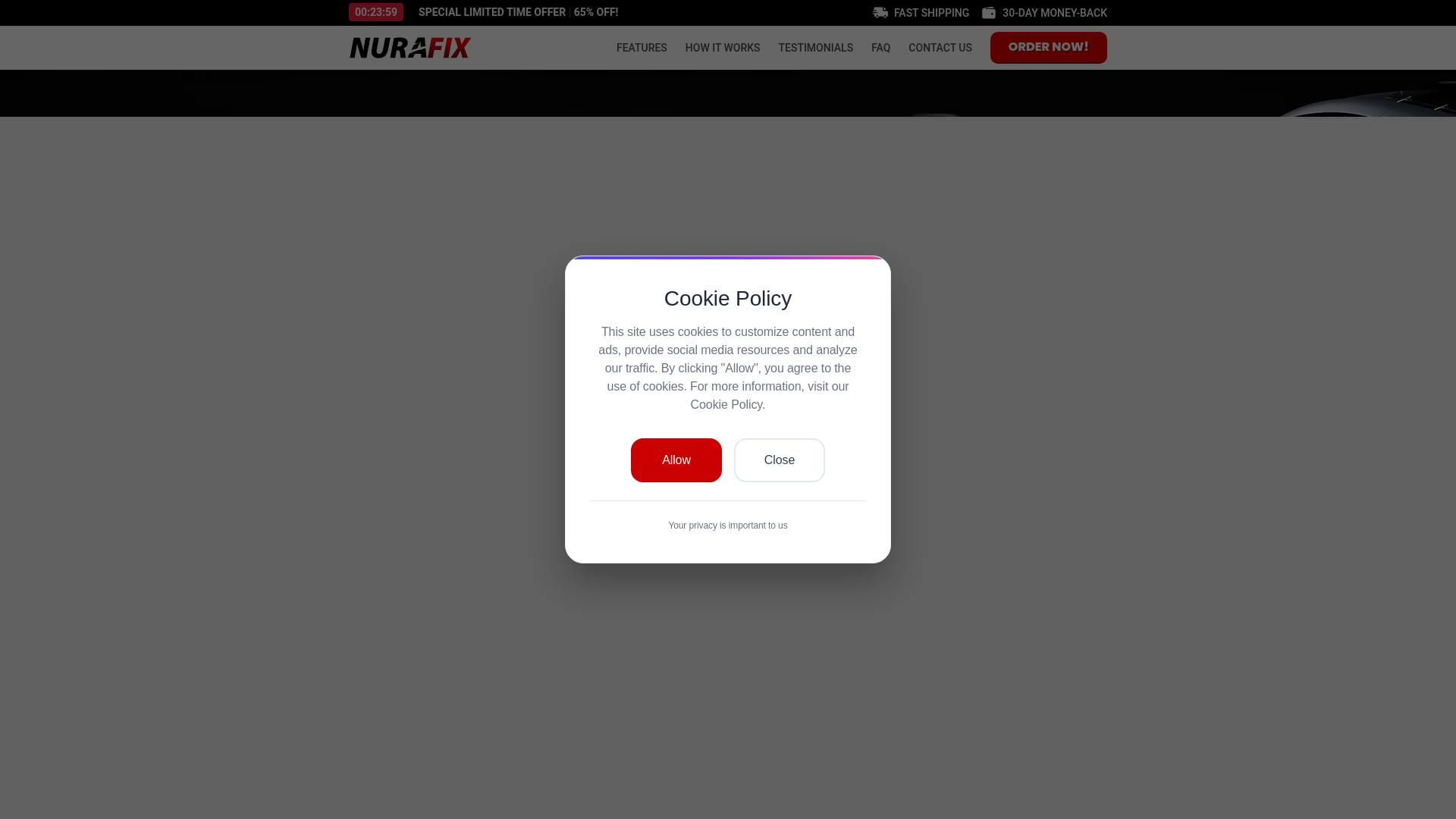 website screenshot of https://takenurafix.shop/
