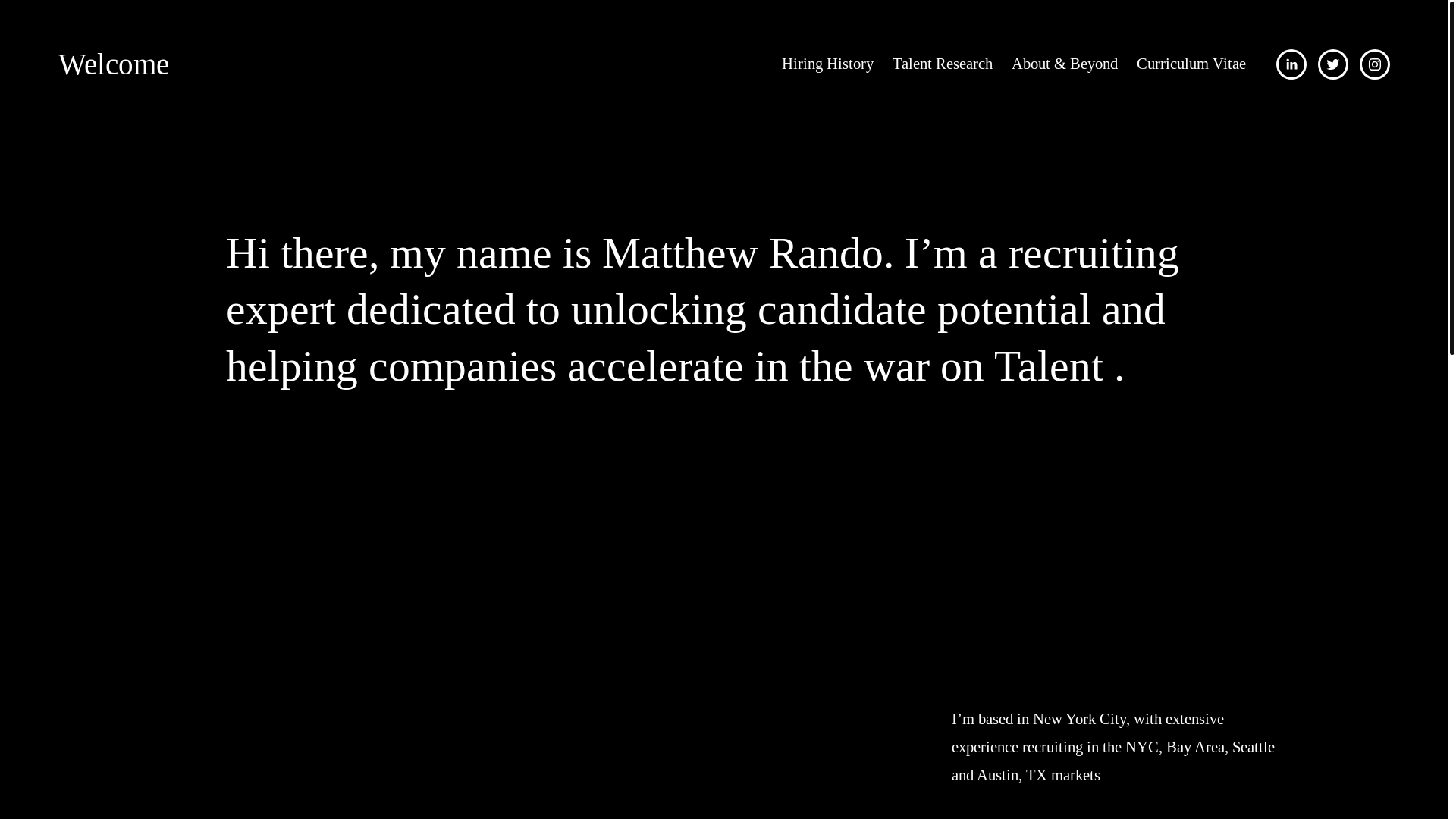 website screenshot of https://matthewrando.com/