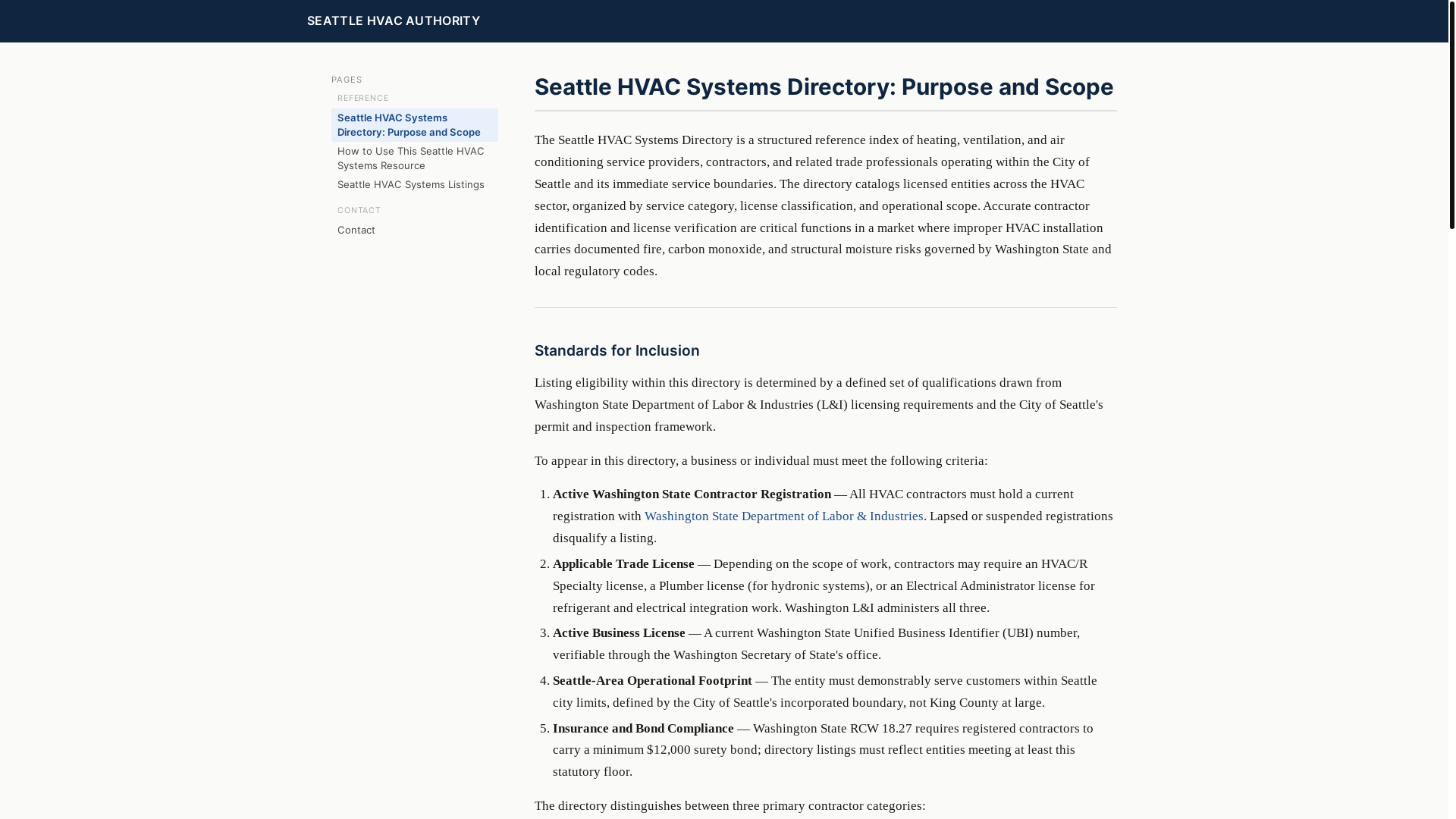 website screenshot of https://seattlehvacauthority.com/