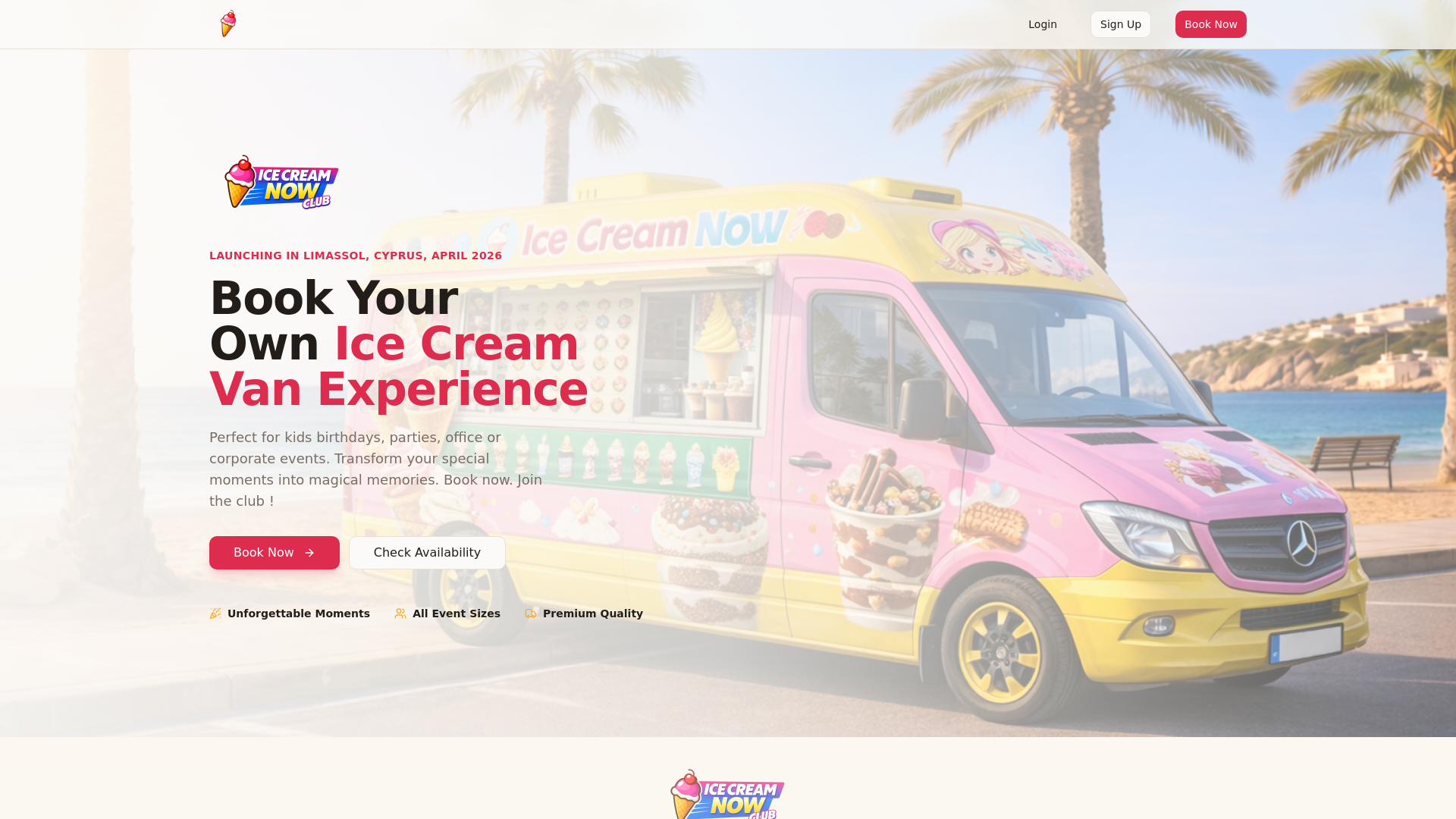 website screenshot of https://icecreamnow.club/
