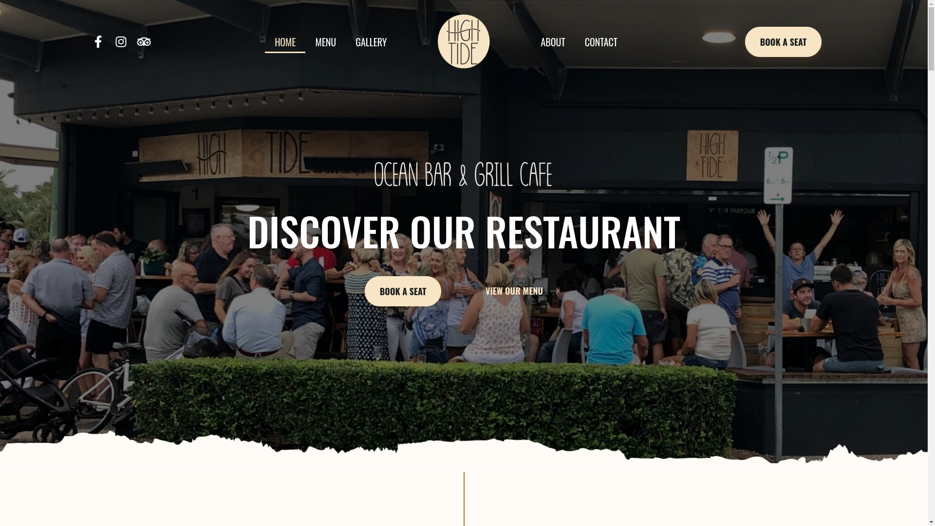 website screenshot of https://hightidebargrillcafe.online/