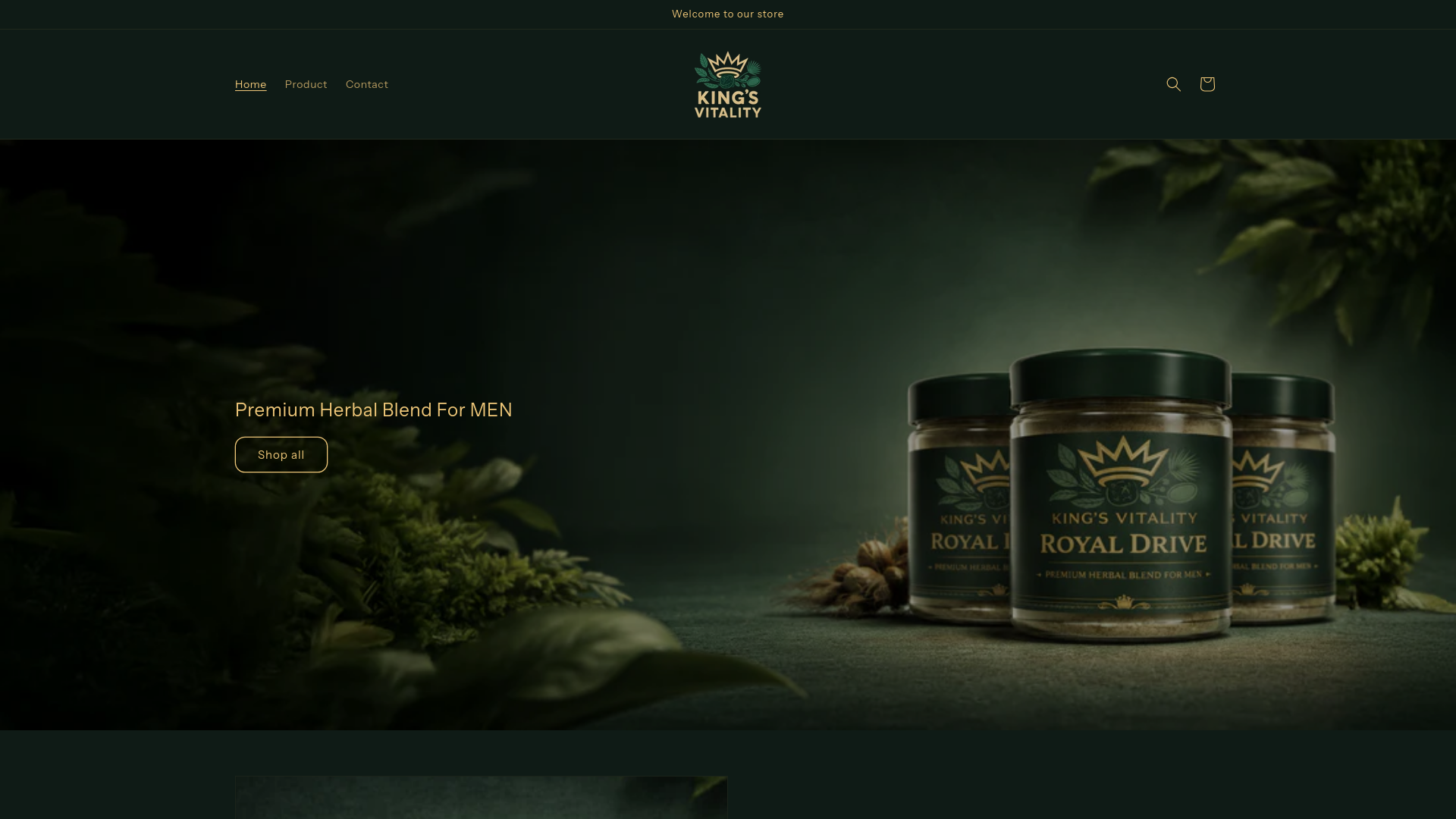 website screenshot of https://kingsvitality.store/