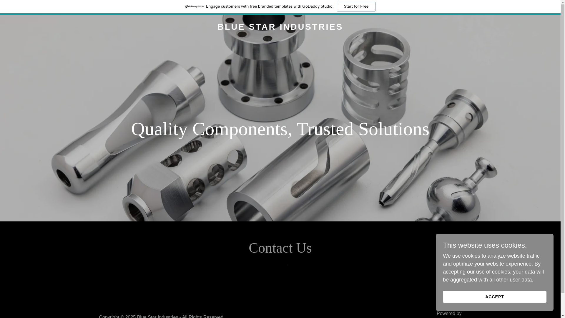 website screenshot of https://bluestarindustries.co.in/