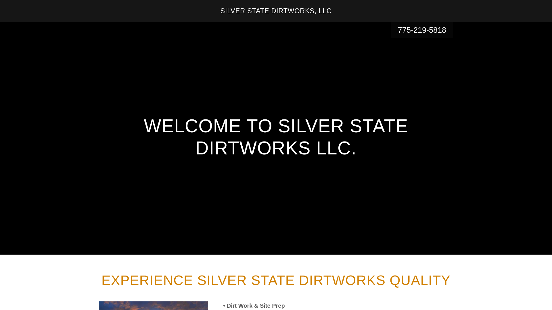 website screenshot of https://silverstateexcavation.net/