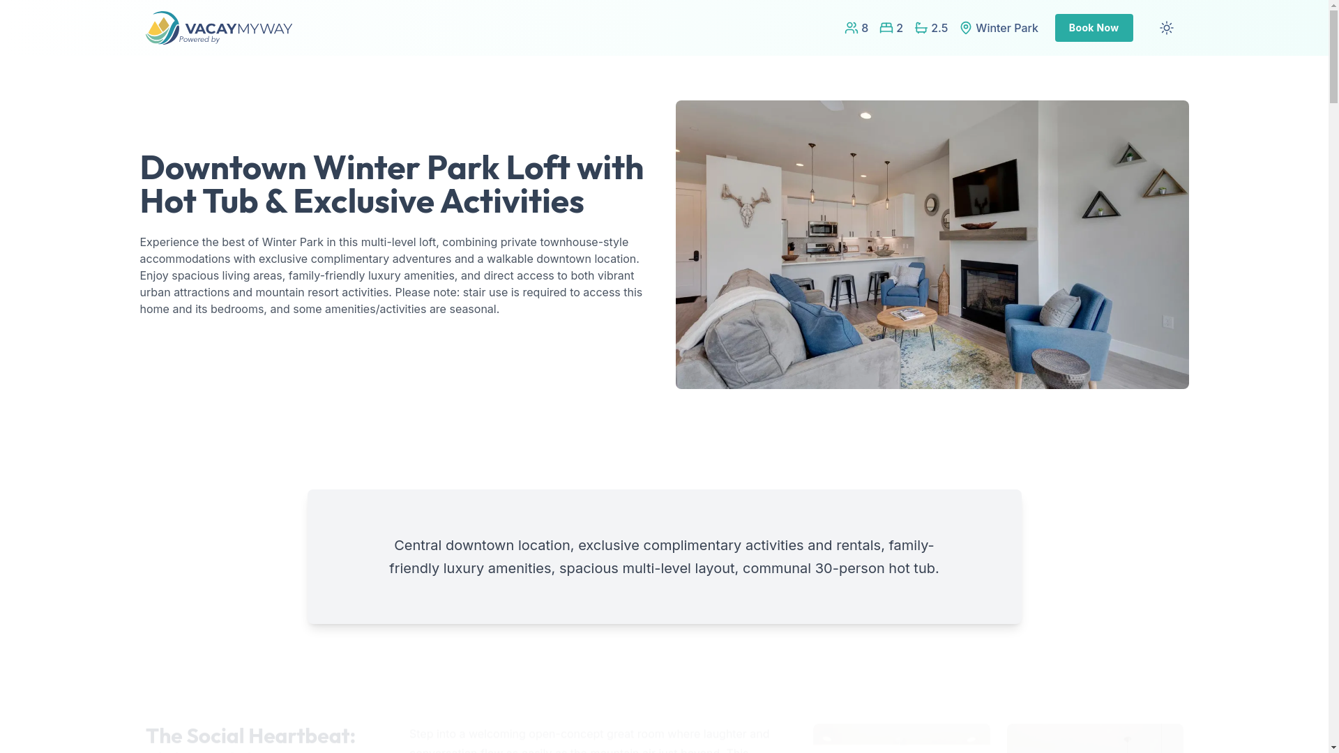 website screenshot of https://blisswinterpark.holiday/