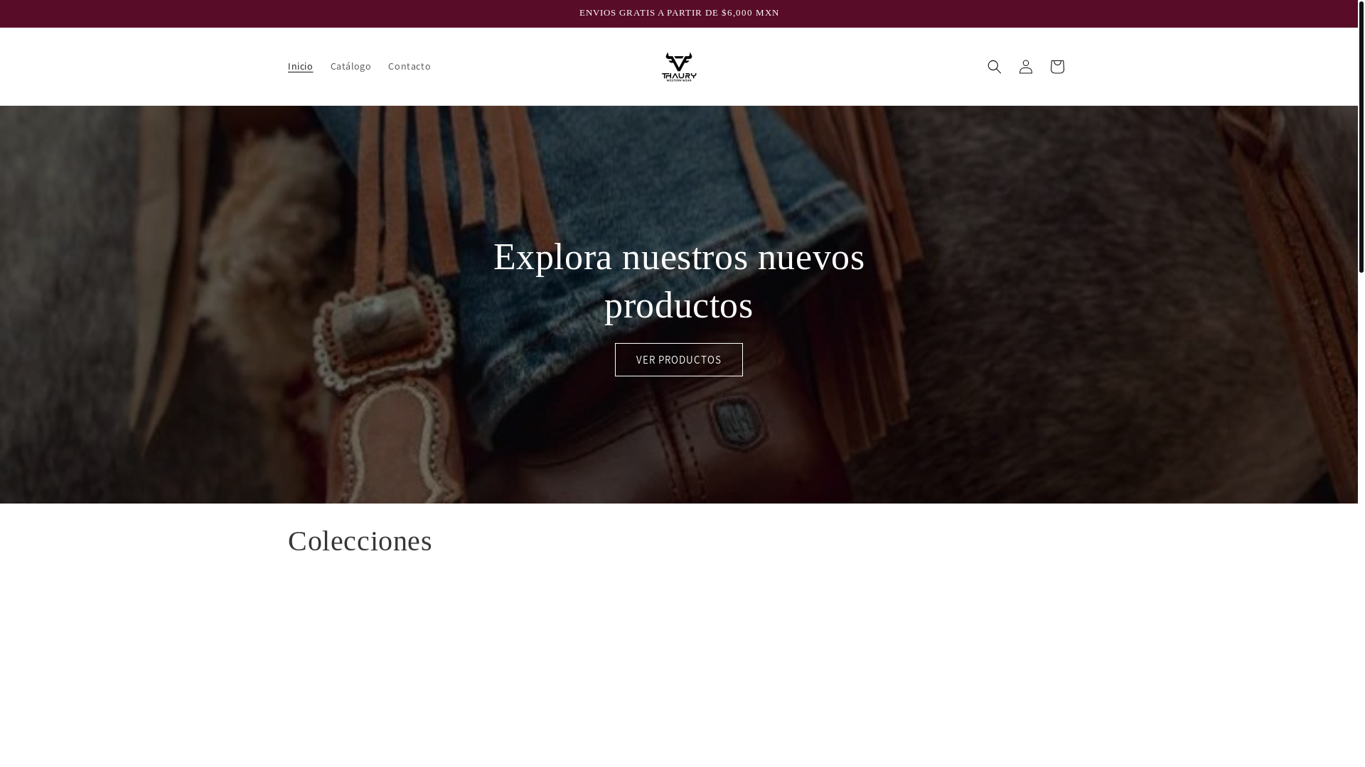website screenshot of https://thaurywesternwear.com/