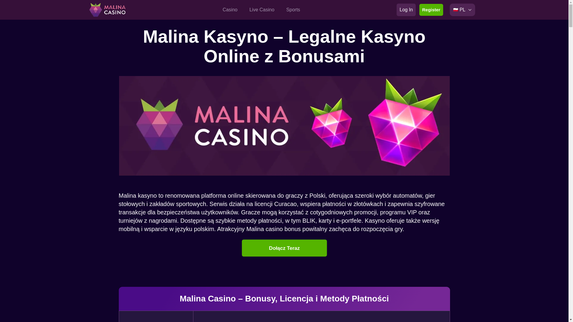 website screenshot of https://malinakasyno-com-pl-8609.pages.dev/