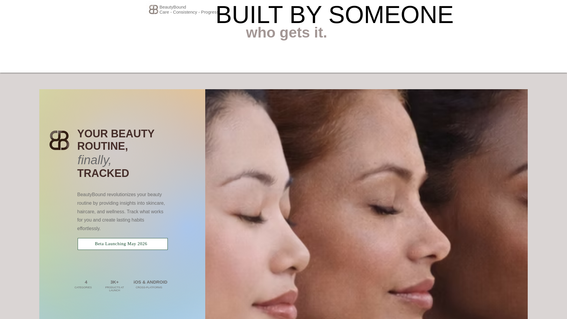 website screenshot of https://thebeautybound.com/