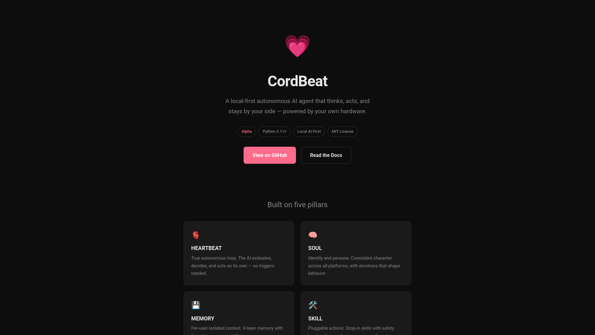 website screenshot of https://cordbeat.com