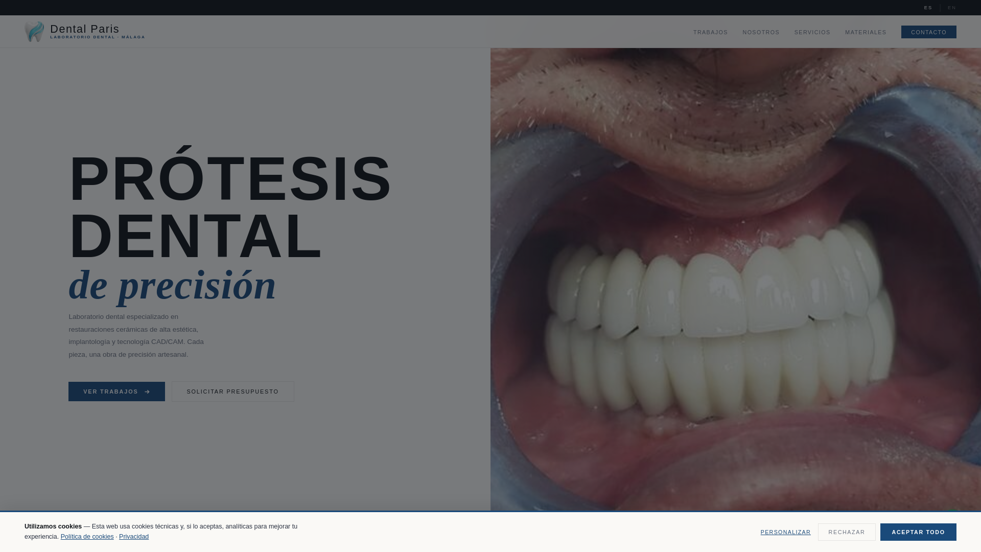 website screenshot of https://laboratoriodentalparis.com